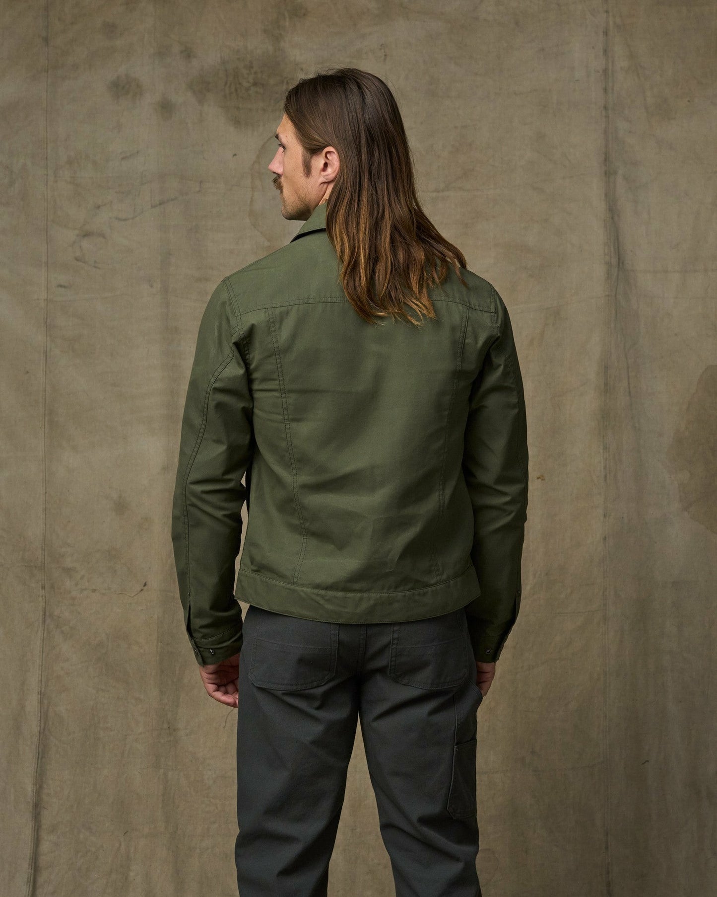 Filson Men Dry Wax Short Cruiser Jacket - Olive