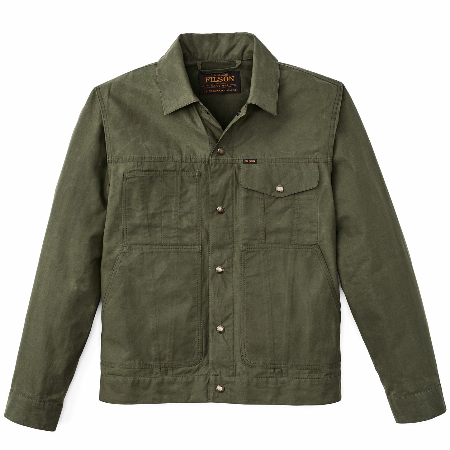 Filson Men Dry Wax Short Cruiser Jacket - Olive