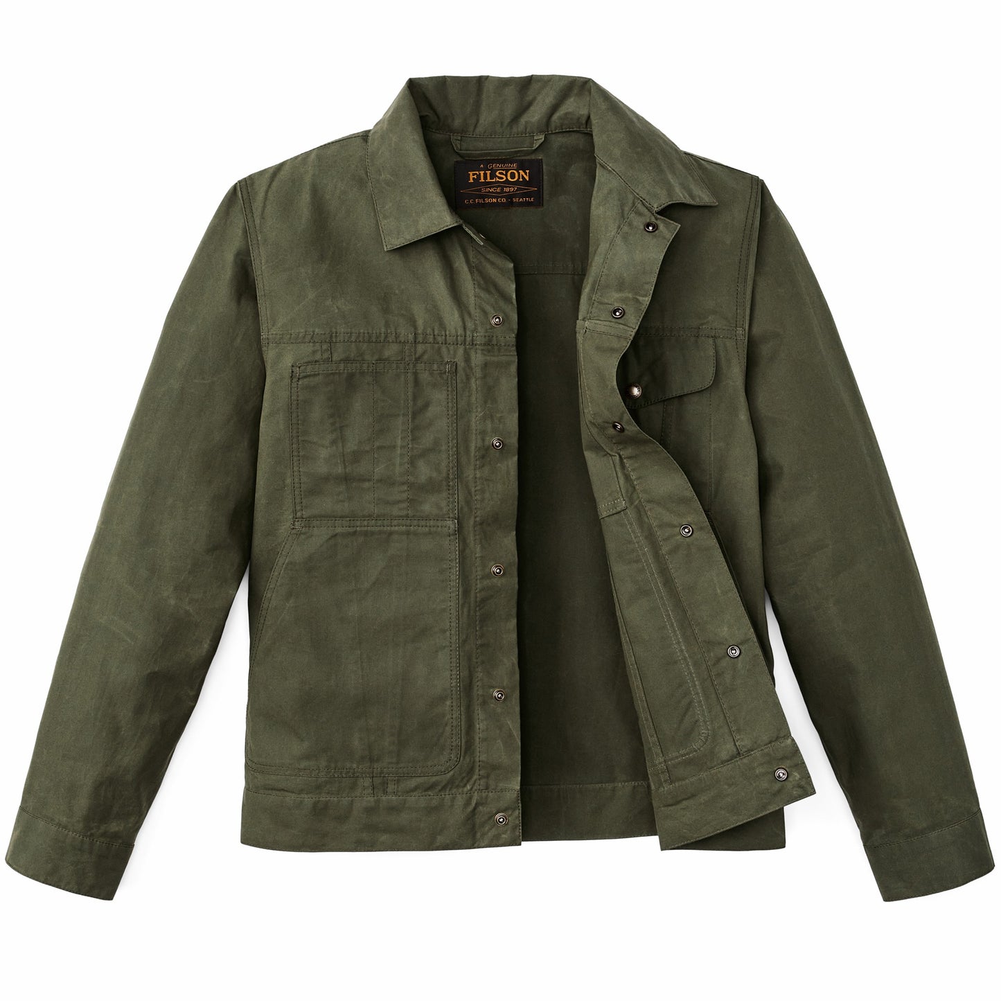 Filson Men Dry Wax Short Cruiser Jacket - Olive