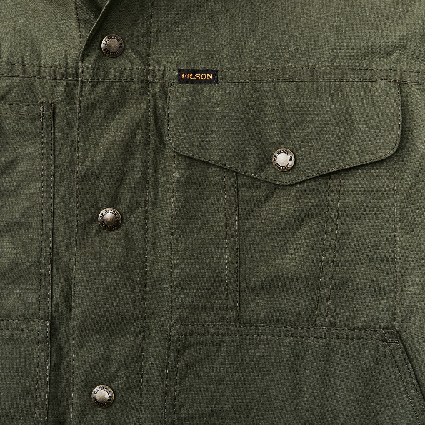 Filson Men Dry Wax Short Cruiser Jacket - Olive