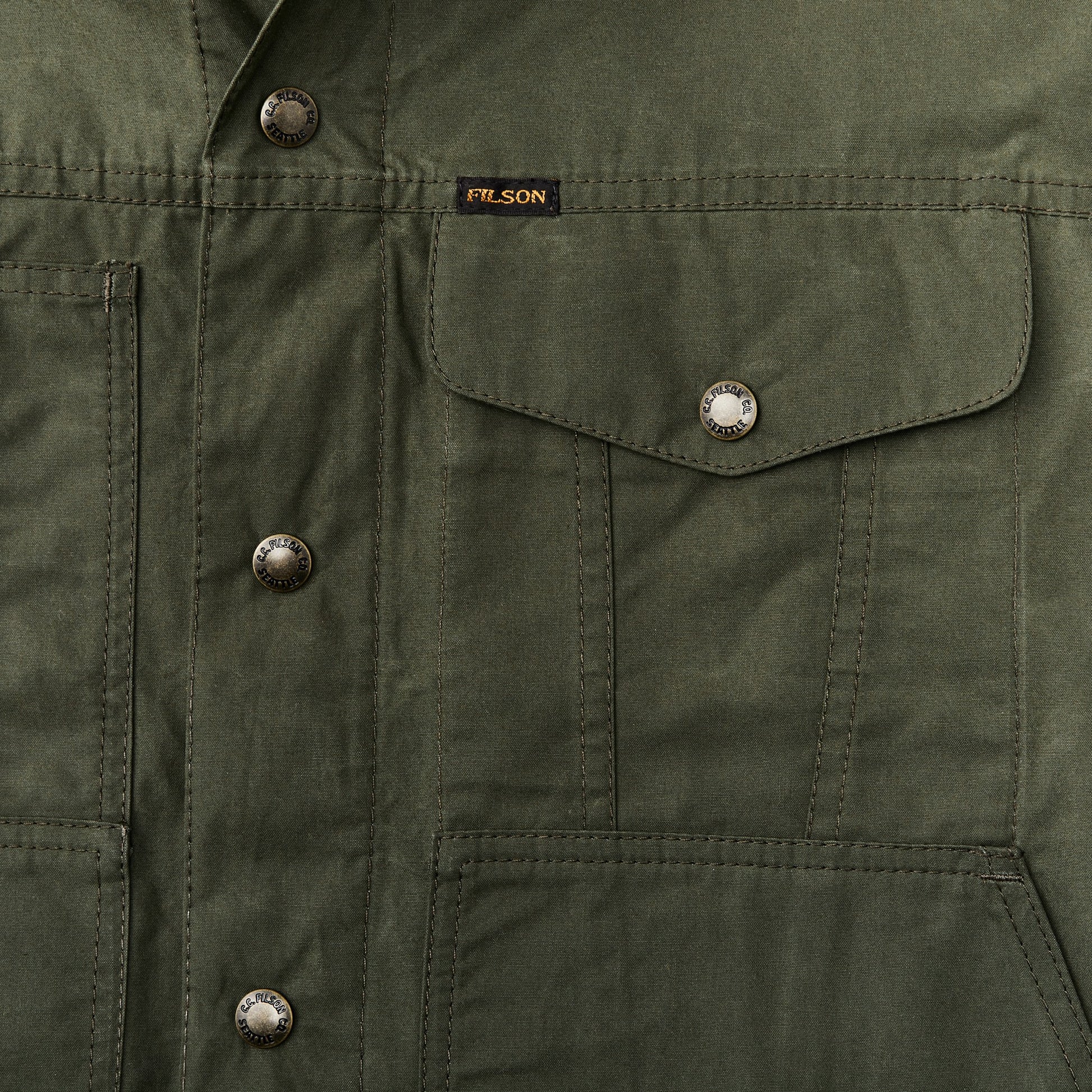 Filson Men Dry Wax Short Cruiser Jacket - Olive