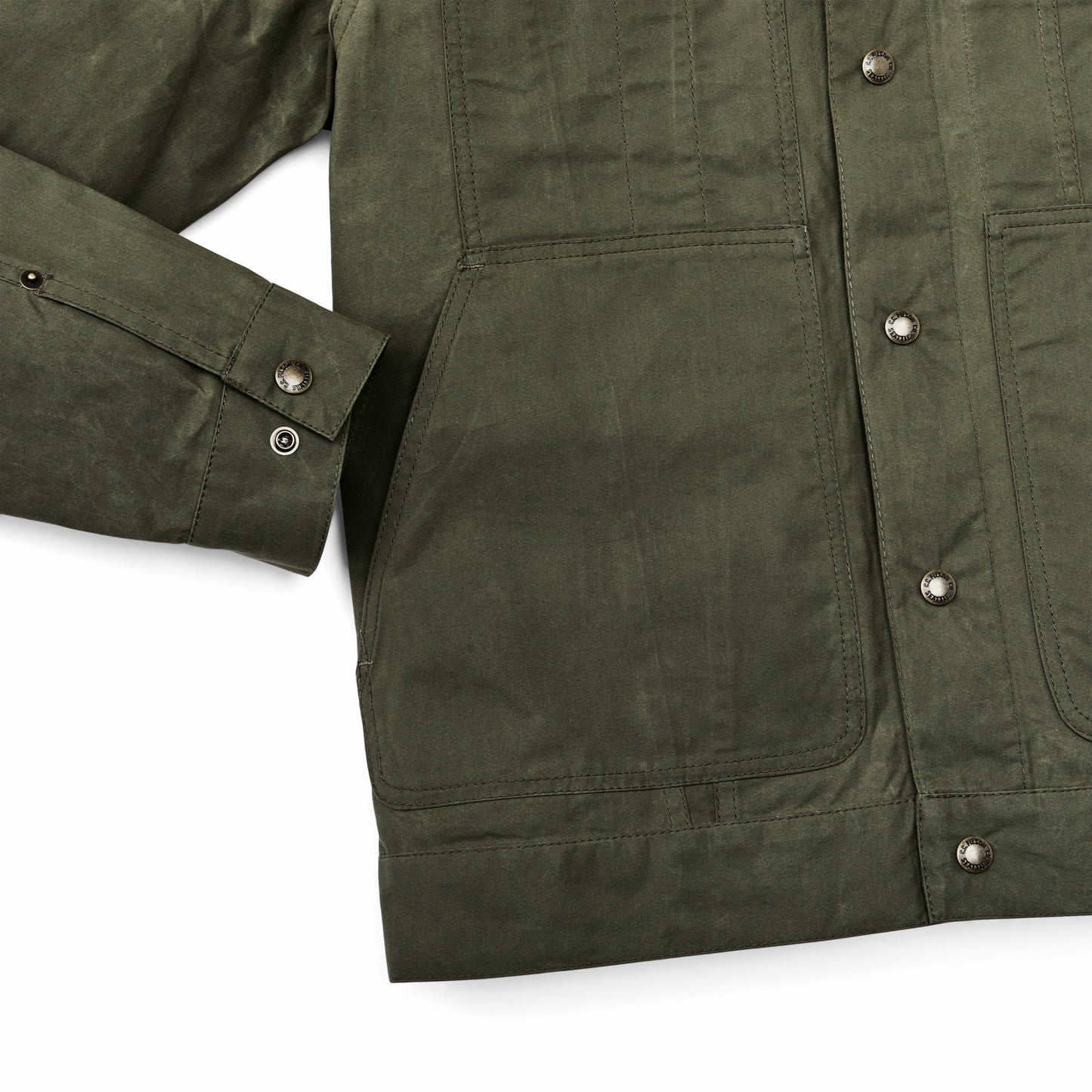 Filson Men Dry Wax Short Cruiser Jacket - Olive