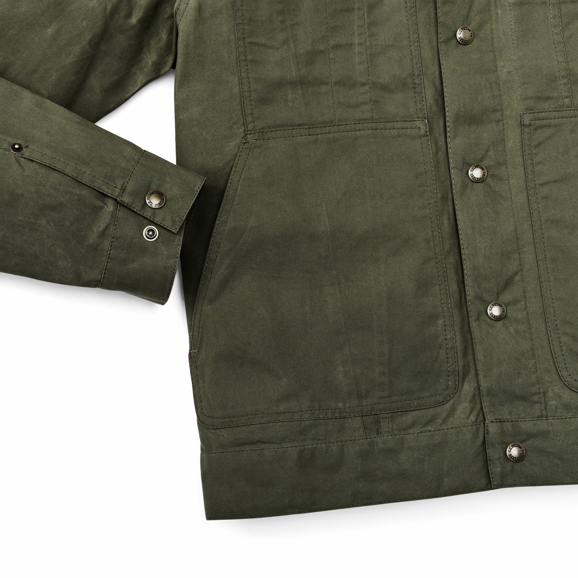 Filson Men Dry Wax Short Cruiser Jacket - Olive