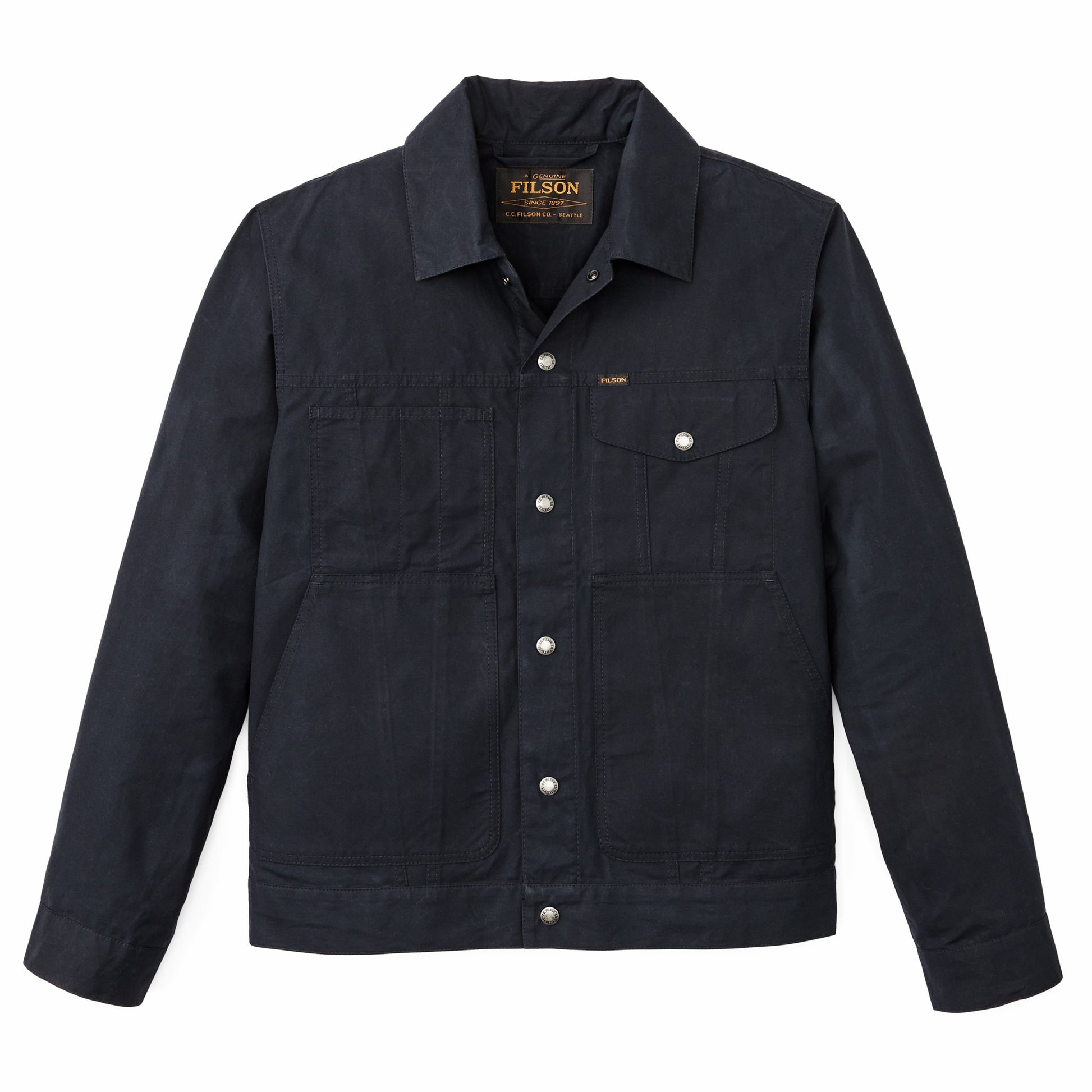 Filson Men Dry Wax Short Cruiser Jacket - Navy