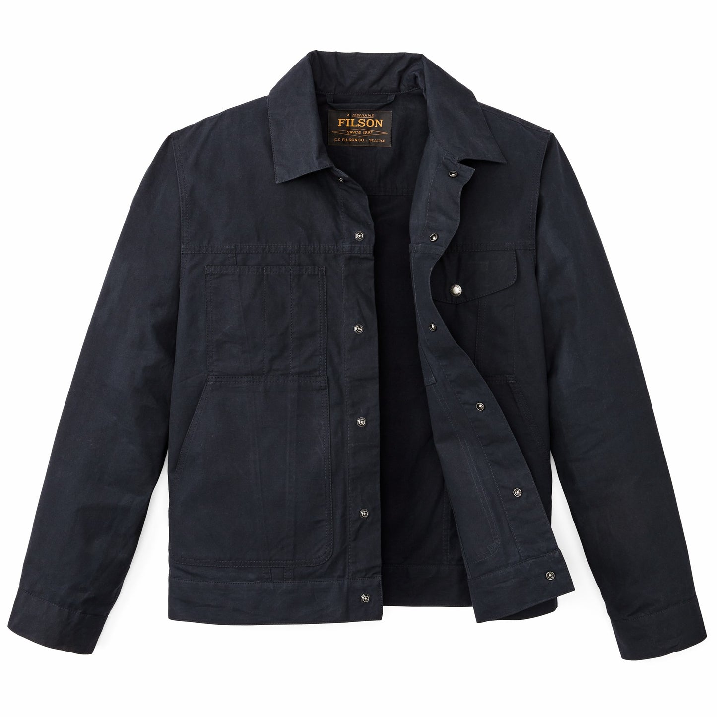 Filson Men Dry Wax Short Cruiser Jacket - Navy