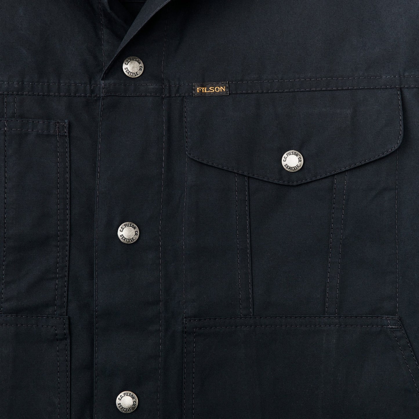 Filson Men Dry Wax Short Cruiser Jacket - Navy