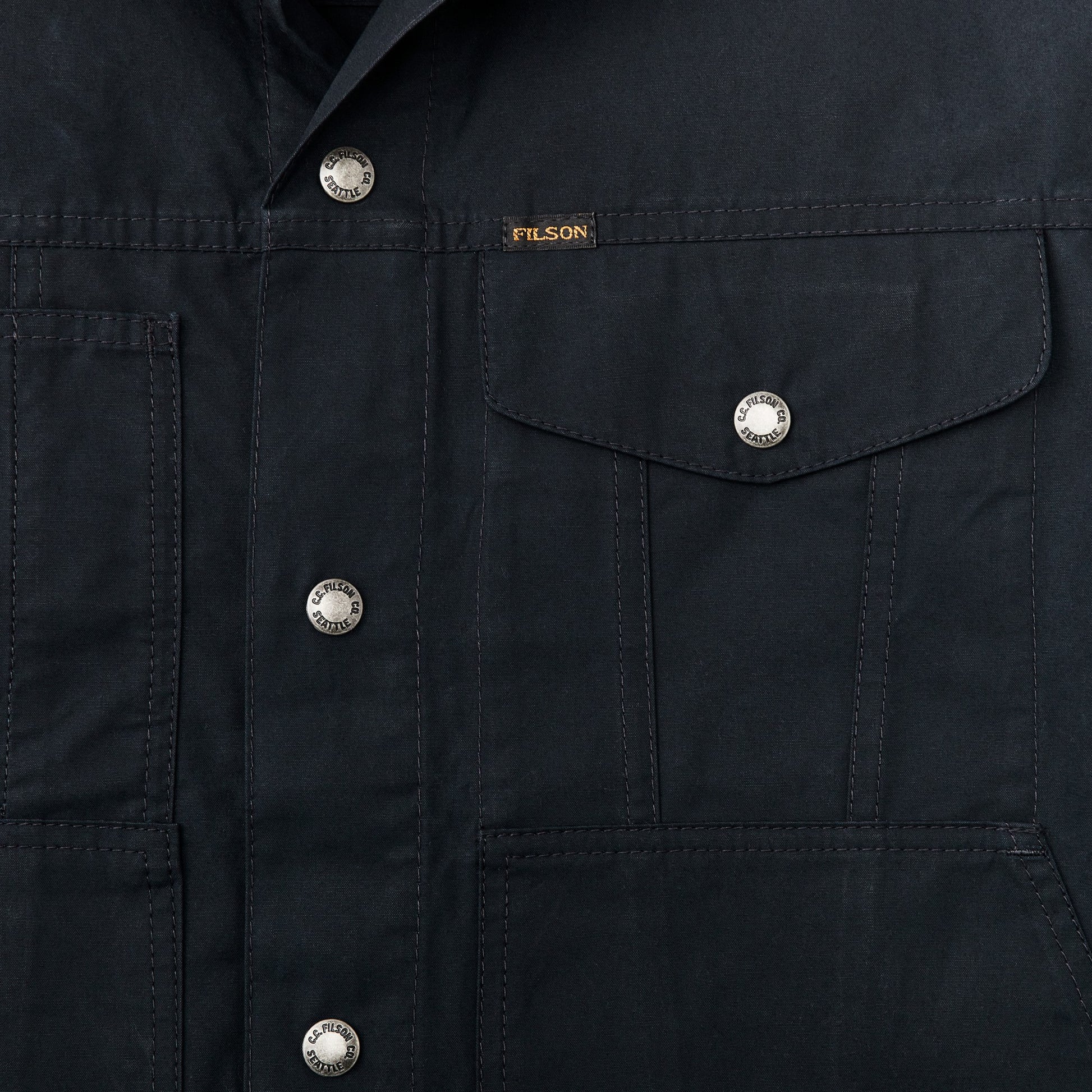 Filson Men Dry Wax Short Cruiser Jacket - Navy