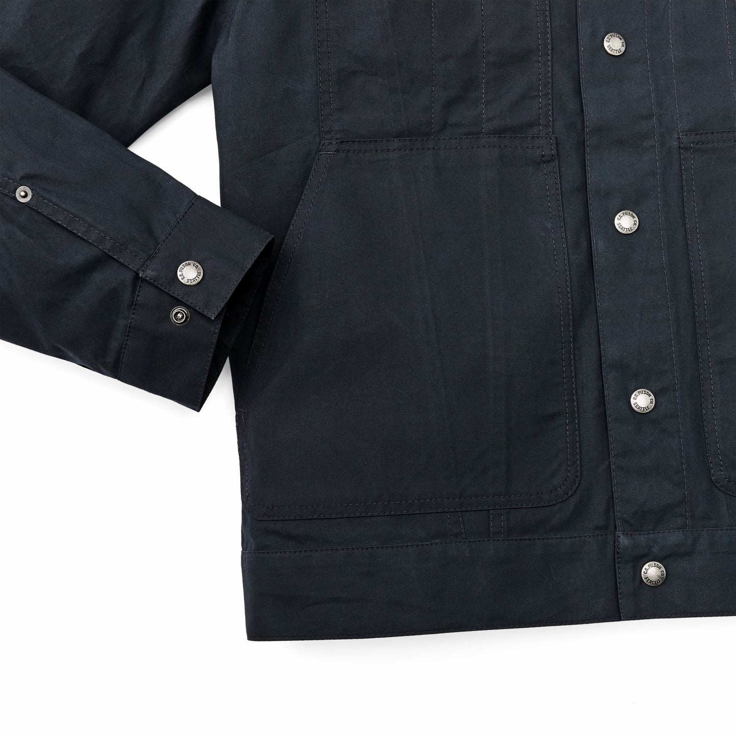 Filson Men Dry Wax Short Cruiser Jacket - Navy
