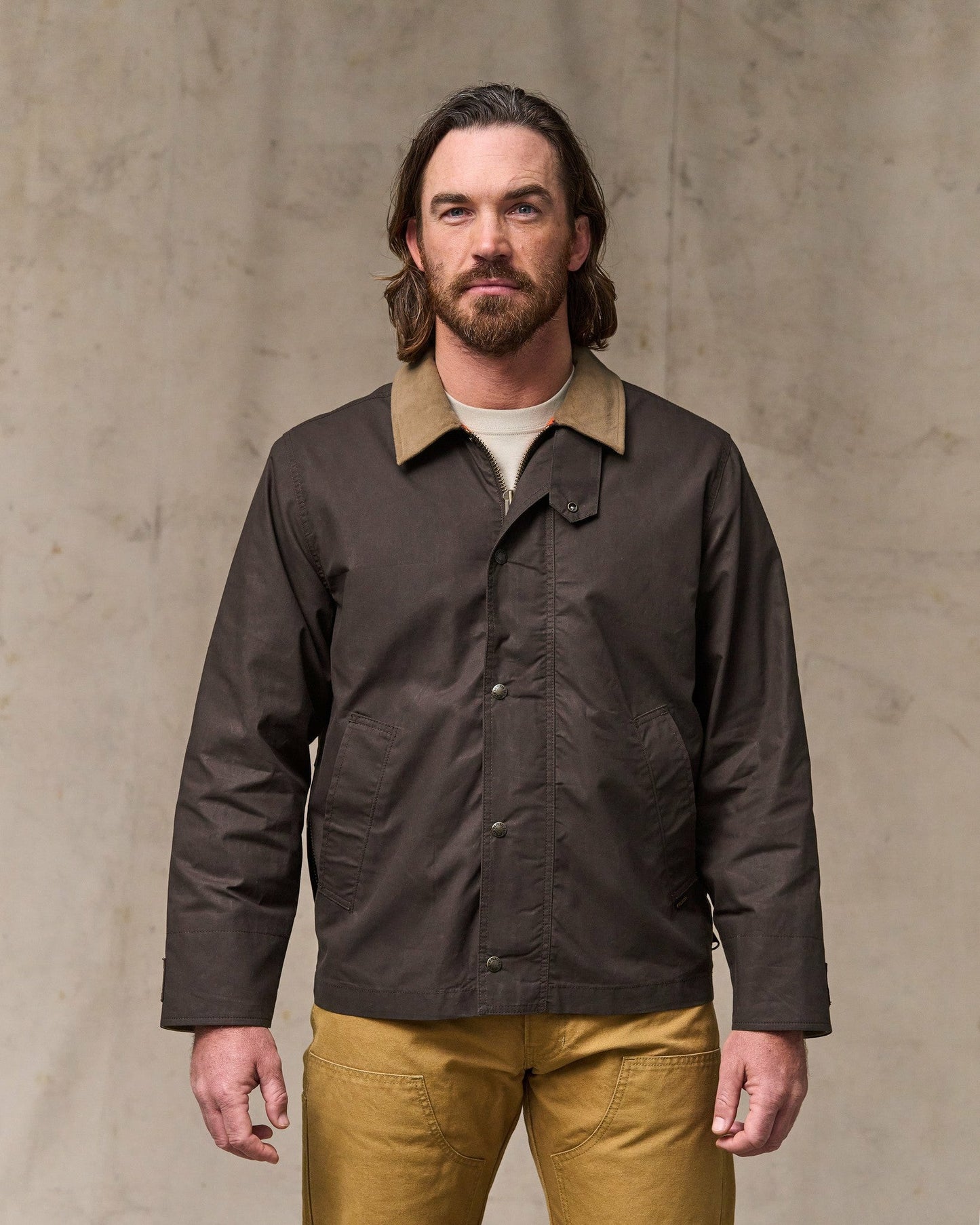Filson Men Dry Wax Short Field Jacket - Dark Brown