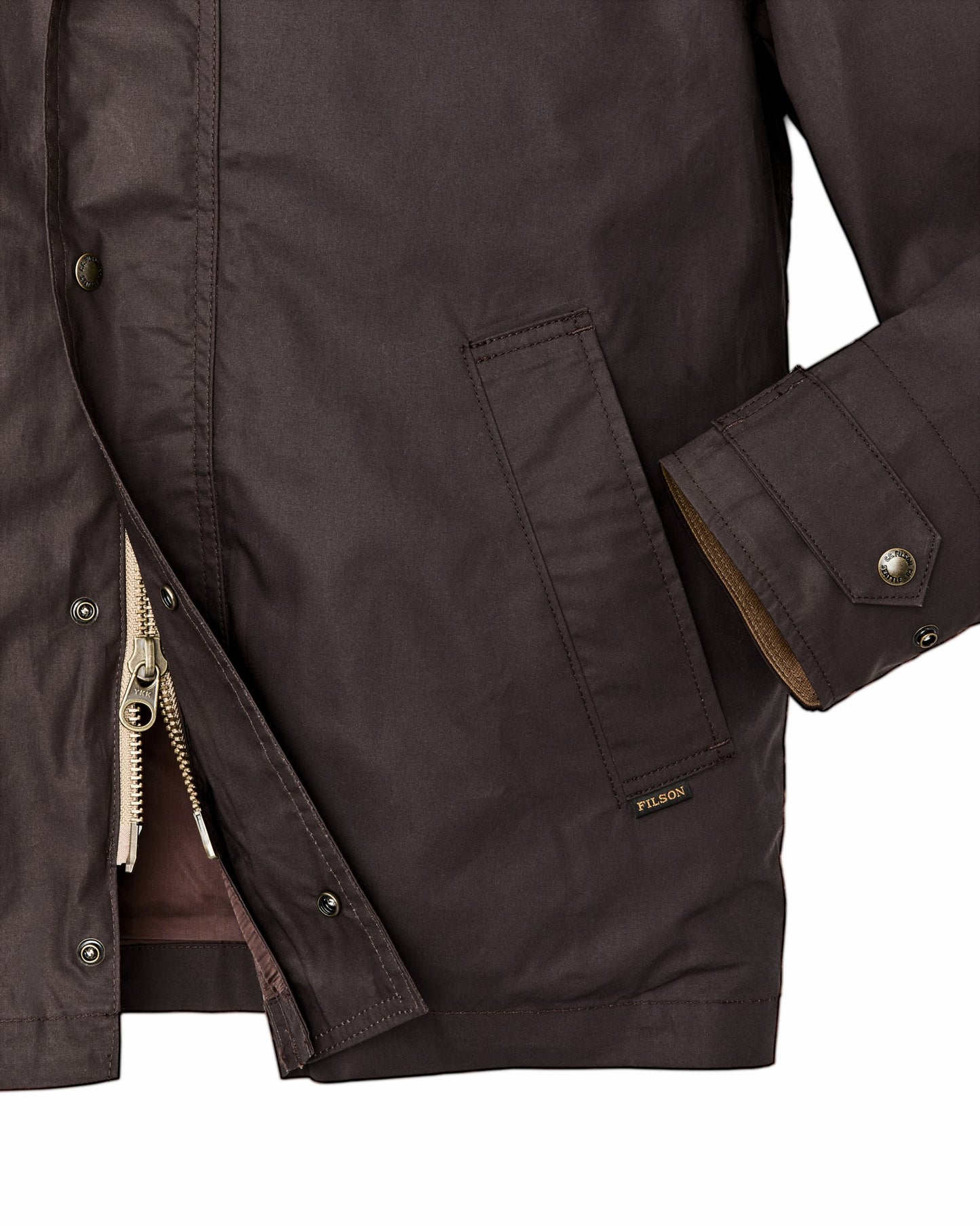 Filson Men Dry Wax Short Field Jacket - Dark Brown