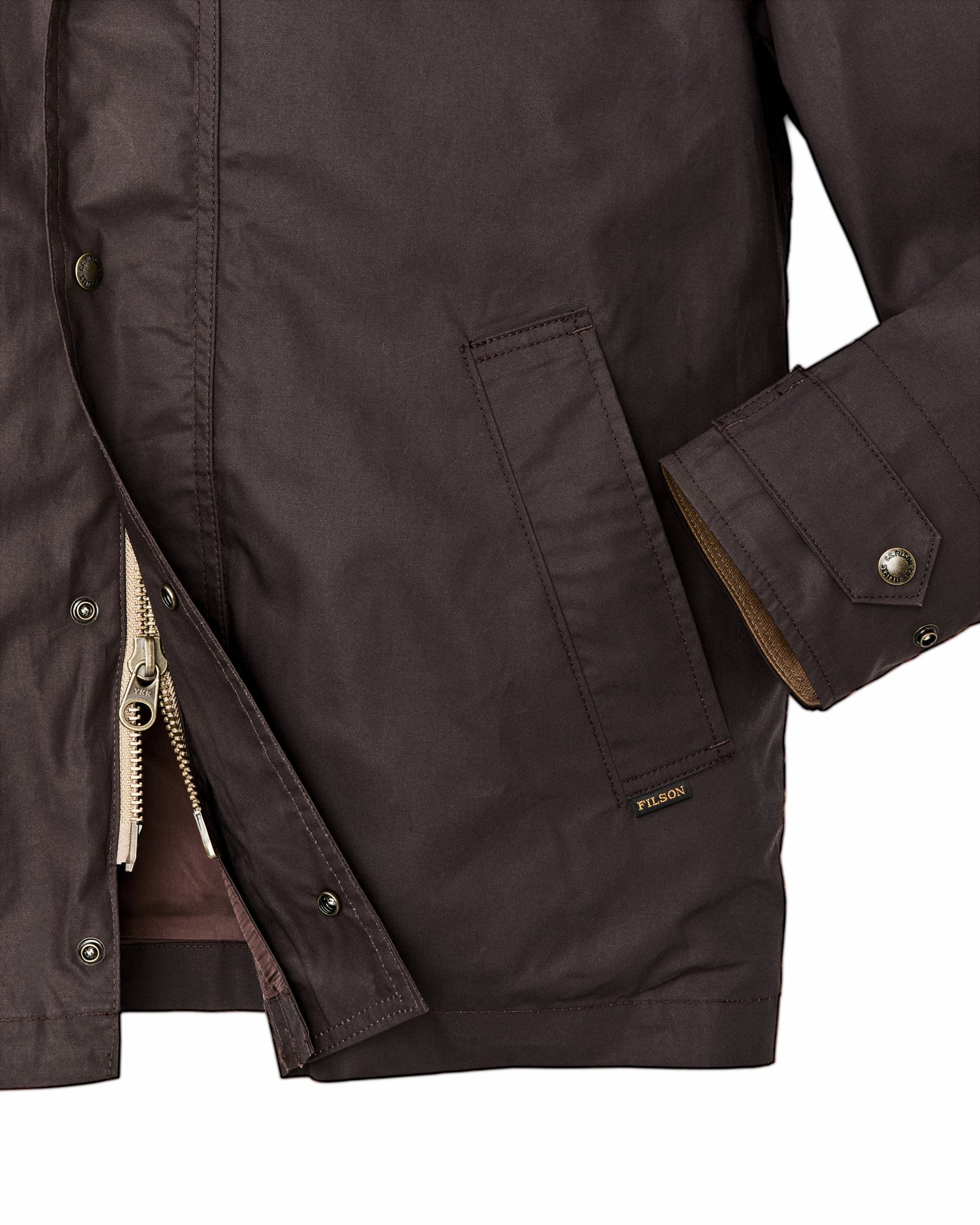 Filson Men Dry Wax Short Field Jacket - Dark Brown