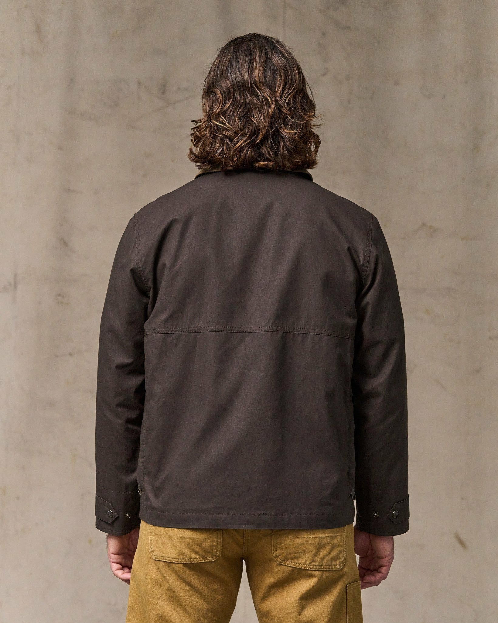 Filson Men Dry Wax Short Field Jacket - Dark Brown