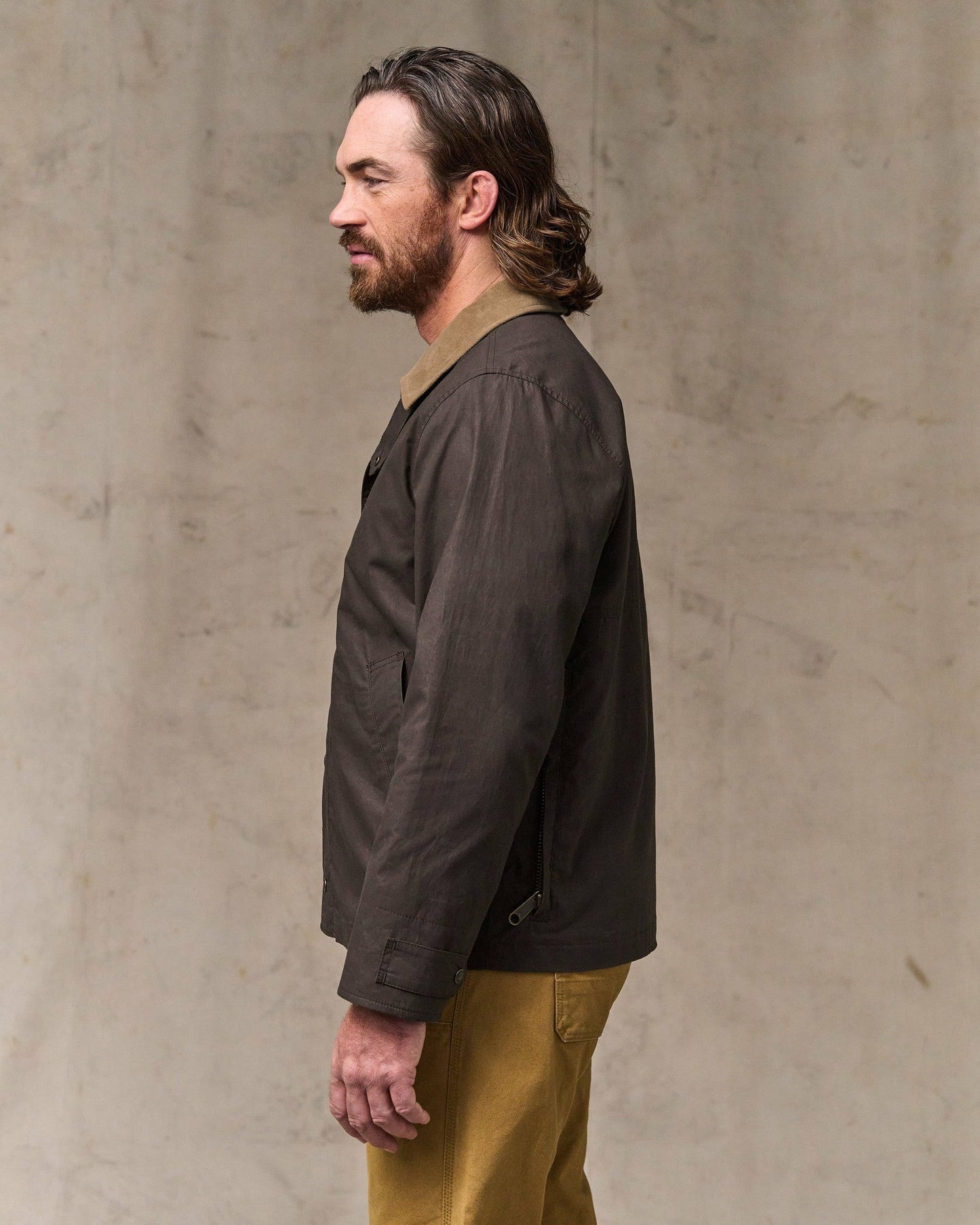 Filson Men Dry Wax Short Field Jacket - Dark Brown