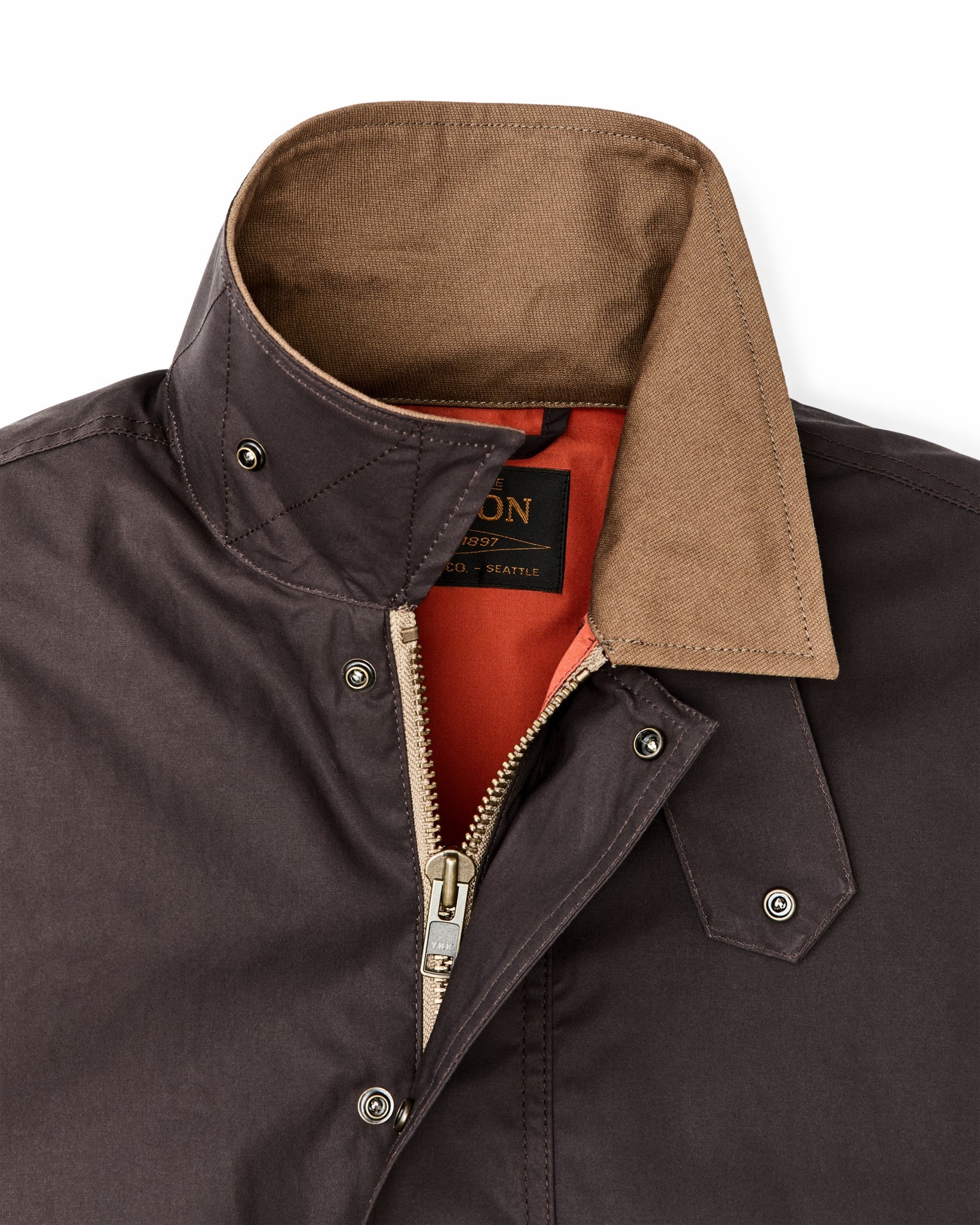 Filson Men Dry Wax Short Field Jacket - Dark Brown