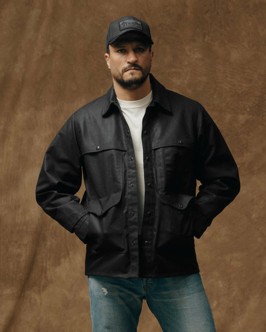 Filson Men Lined Tin Cloth Cruiser Jacket - Black
