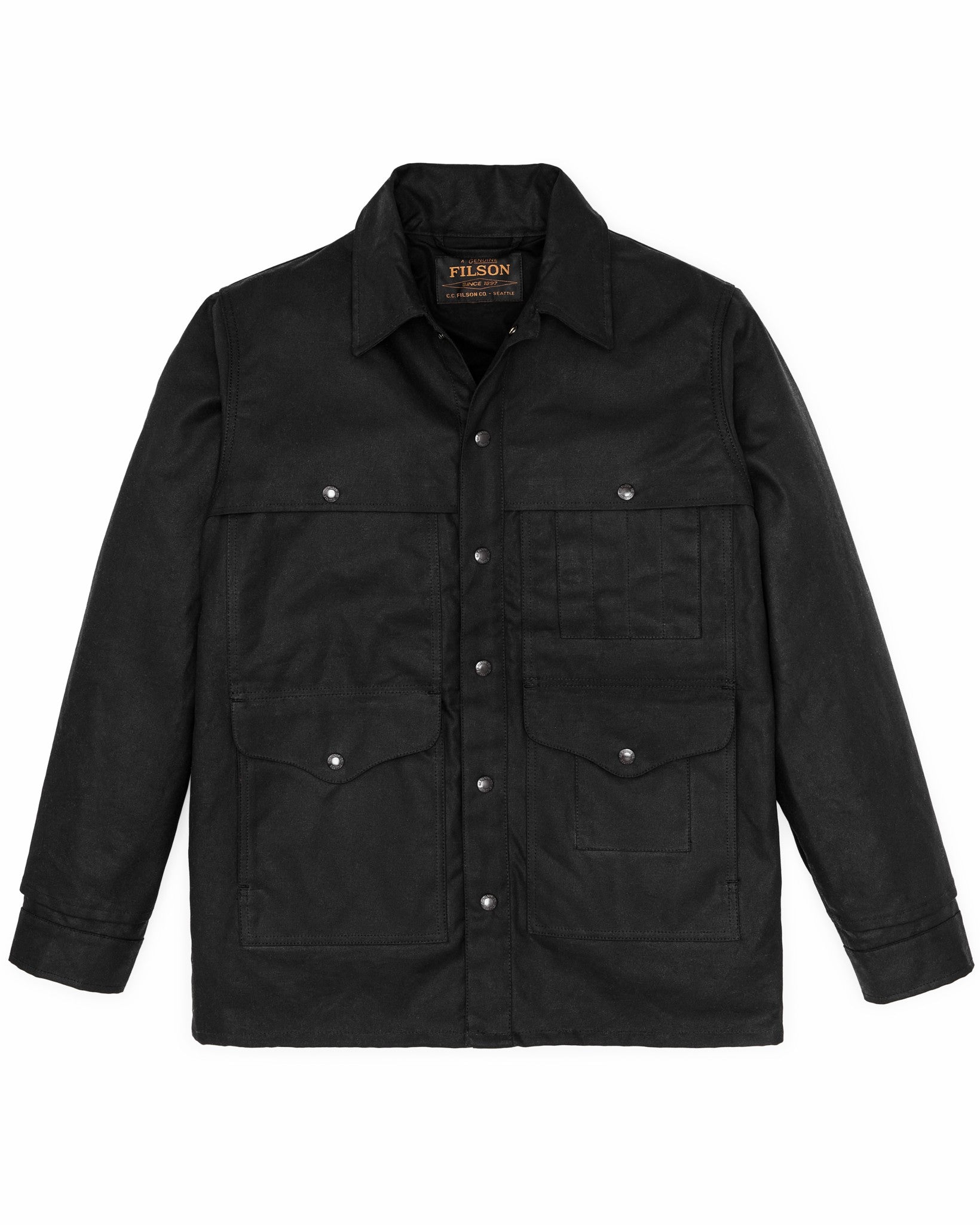 Filson Men Lined Tin Cloth Cruiser Jacket - Black