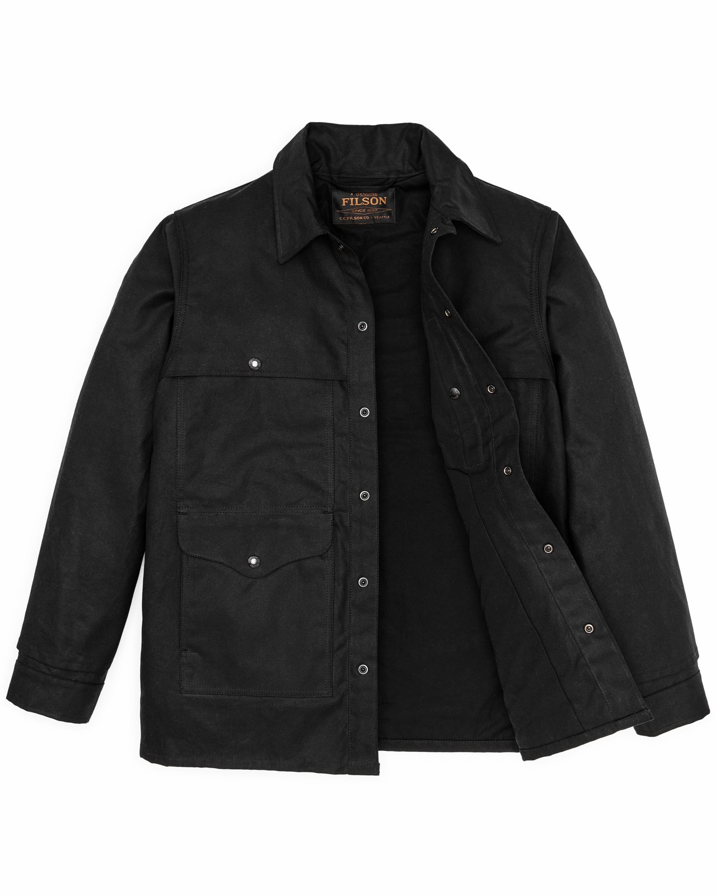 Filson Men Lined Tin Cloth Cruiser Jacket - Black