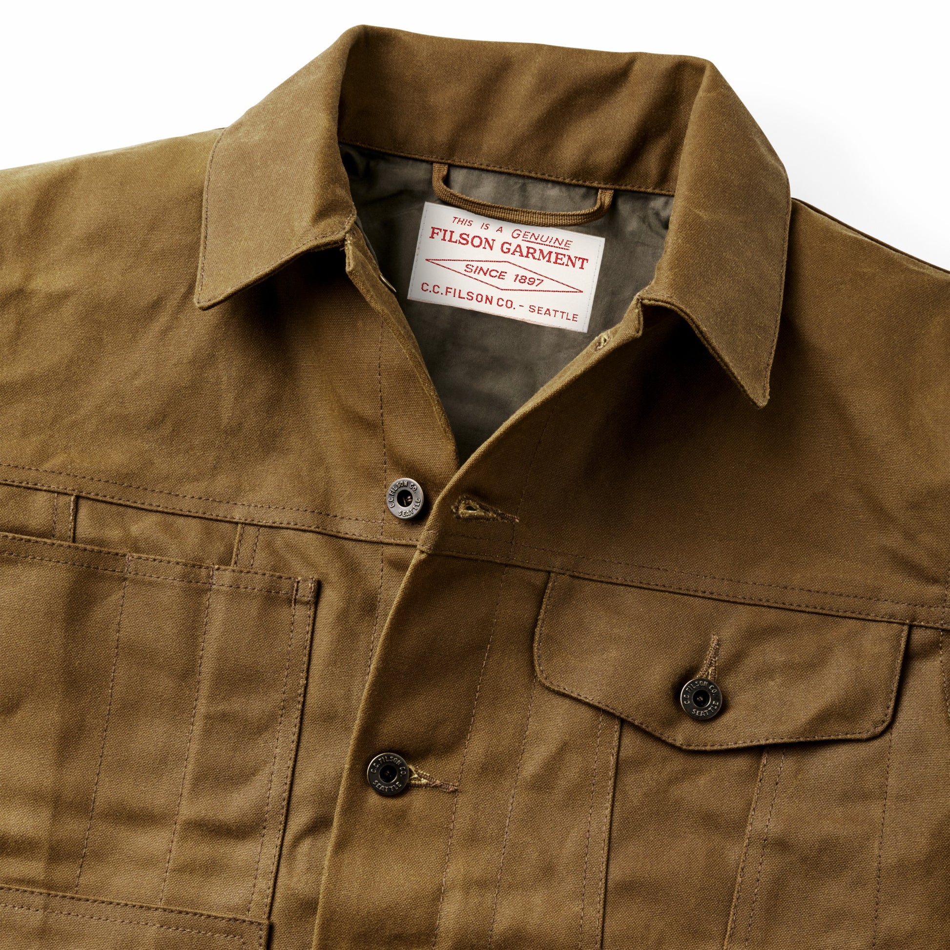 Filson Men Tin Cloth Short Lined Cruiser Jacket