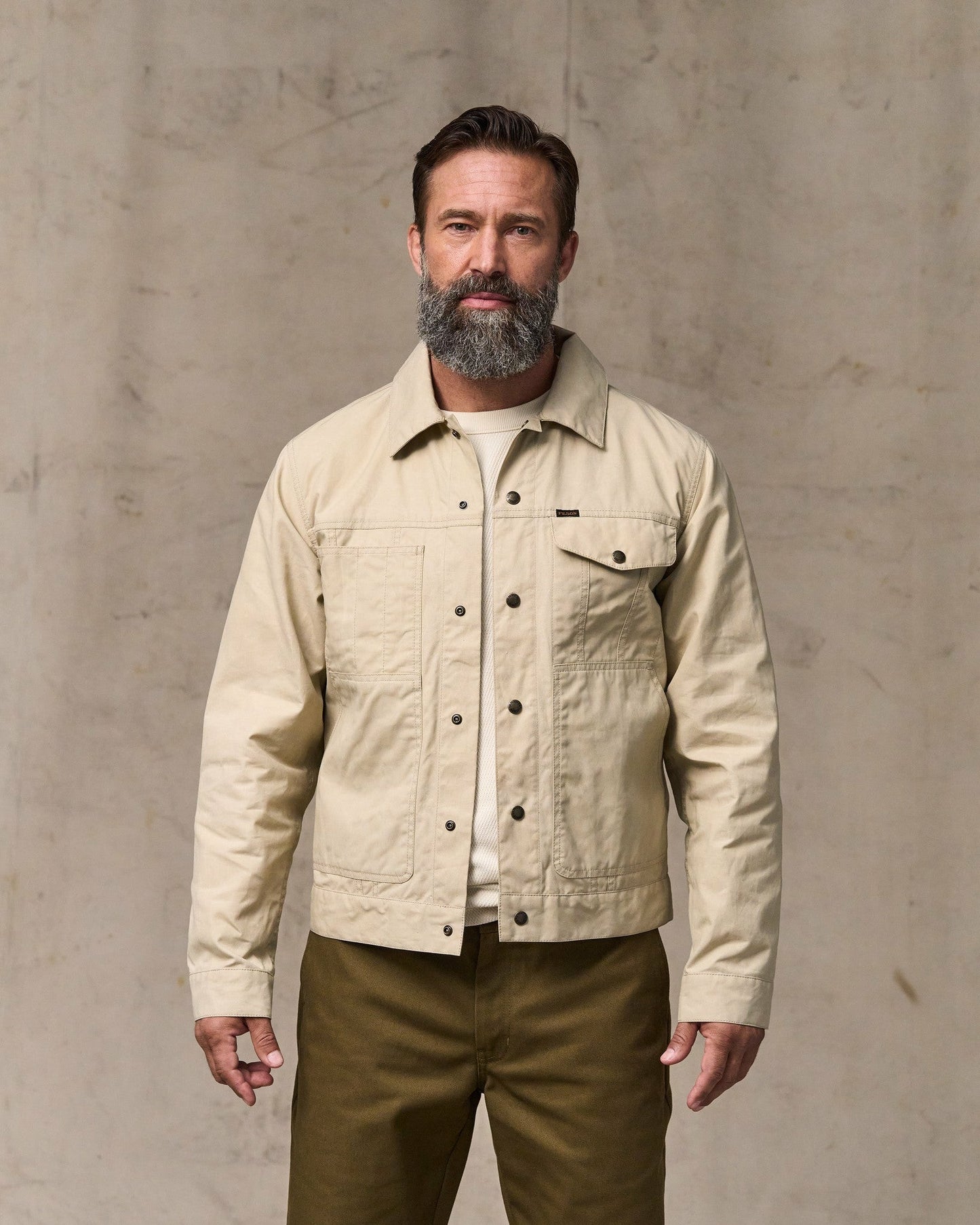 Filson Men Dry Wax Short Cruiser Jacket - Quail Tan