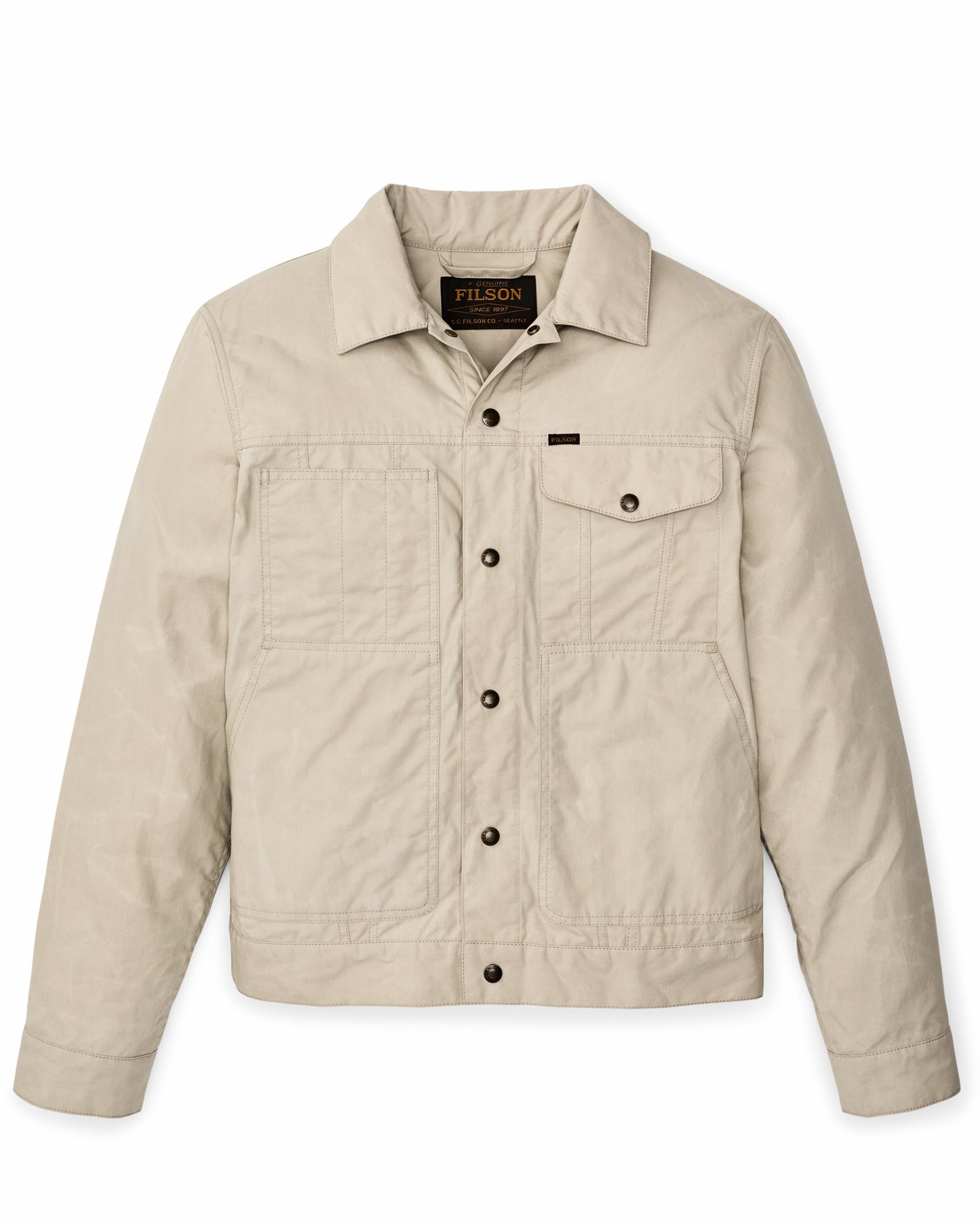 Filson Men Dry Wax Short Cruiser Jacket - Quail Tan