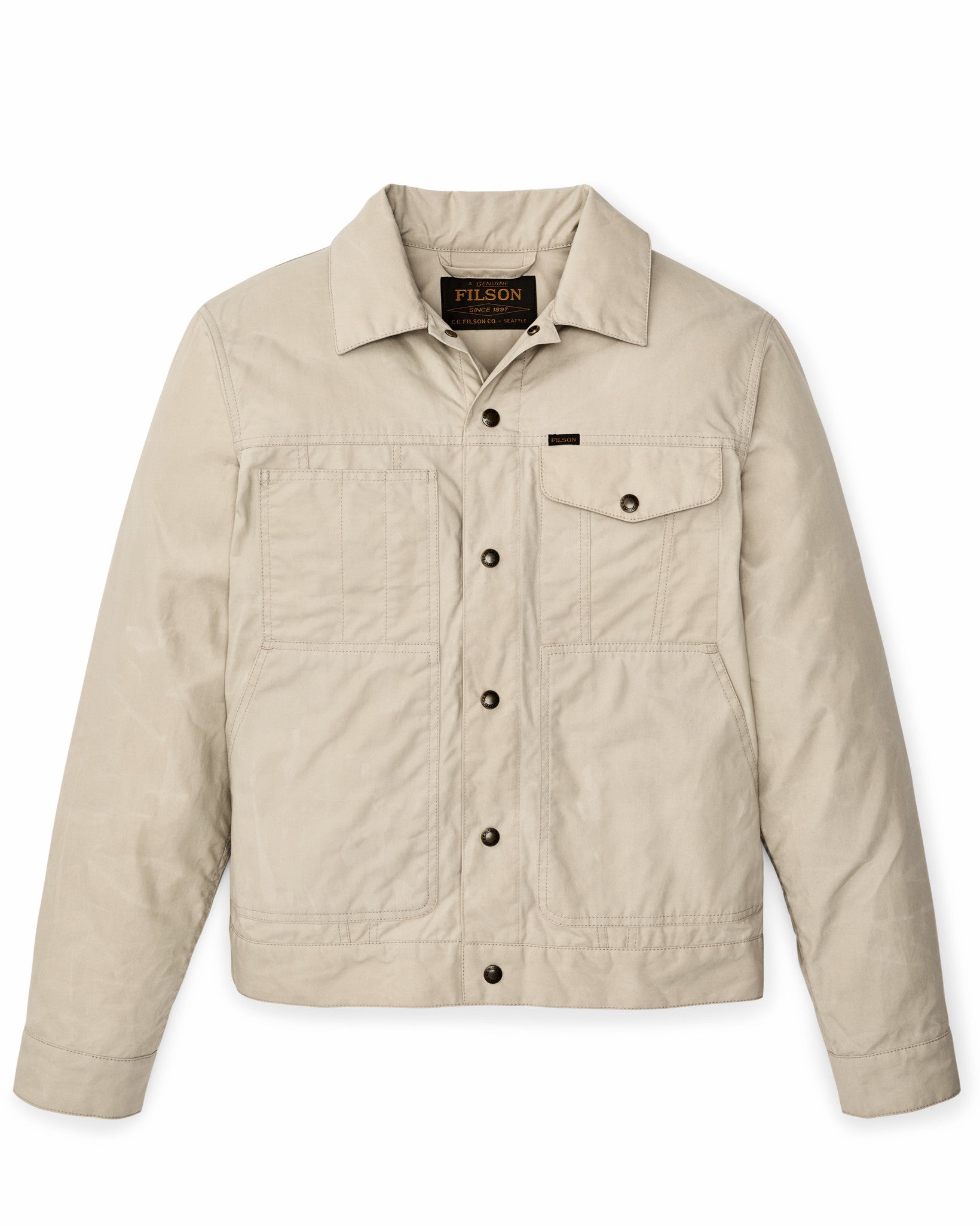 Filson Men Dry Wax Short Cruiser Jacket - Quail Tan