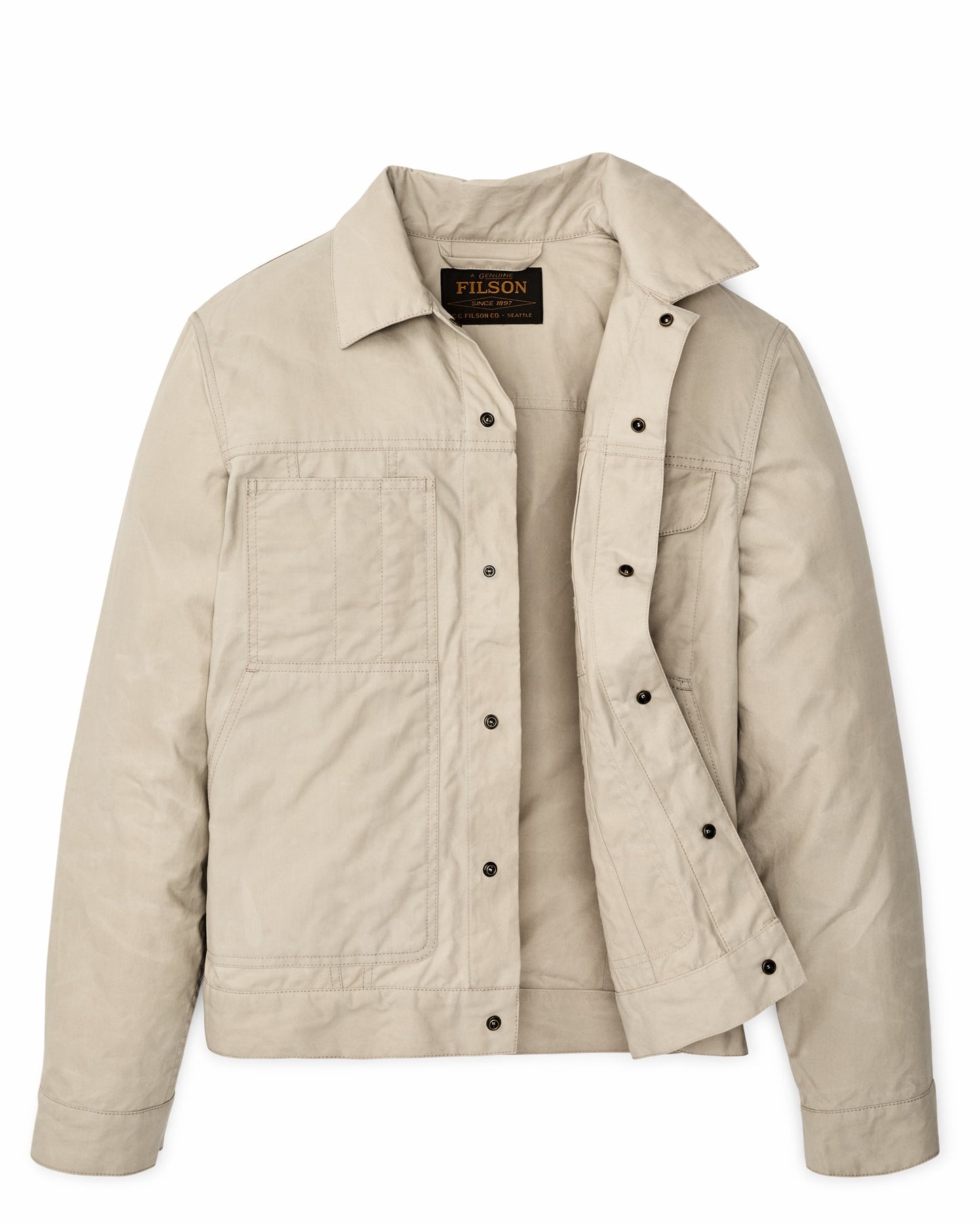 Filson Men Dry Wax Short Cruiser Jacket - Quail Tan