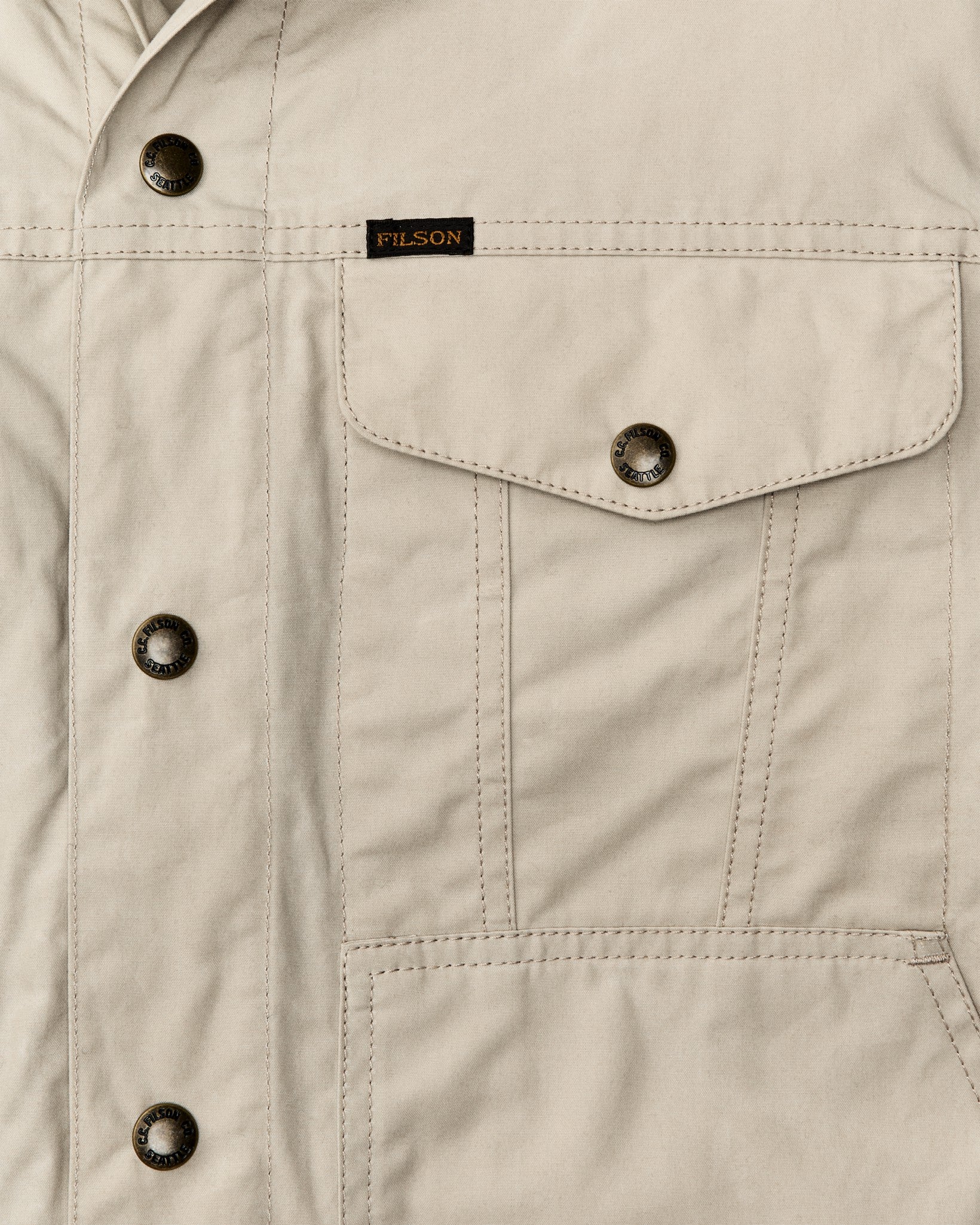 Filson Men Dry Wax Short Cruiser Jacket - Quail Tan