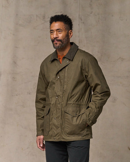 Filson Men Dry Wax Mile Marker Coat - Burnt Olive