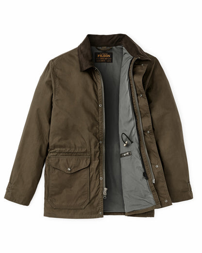 Filson Men Dry Wax Mile Marker Coat - Burnt Olive