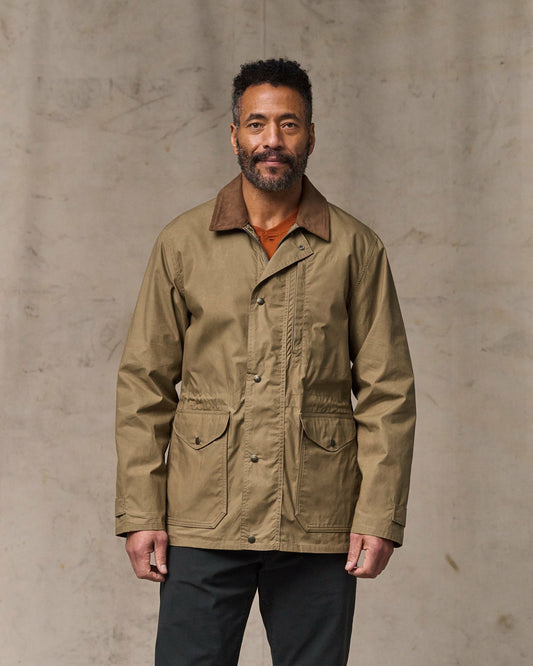 Filson Men Dry Wax Mile Marker Coat - Dark Beige