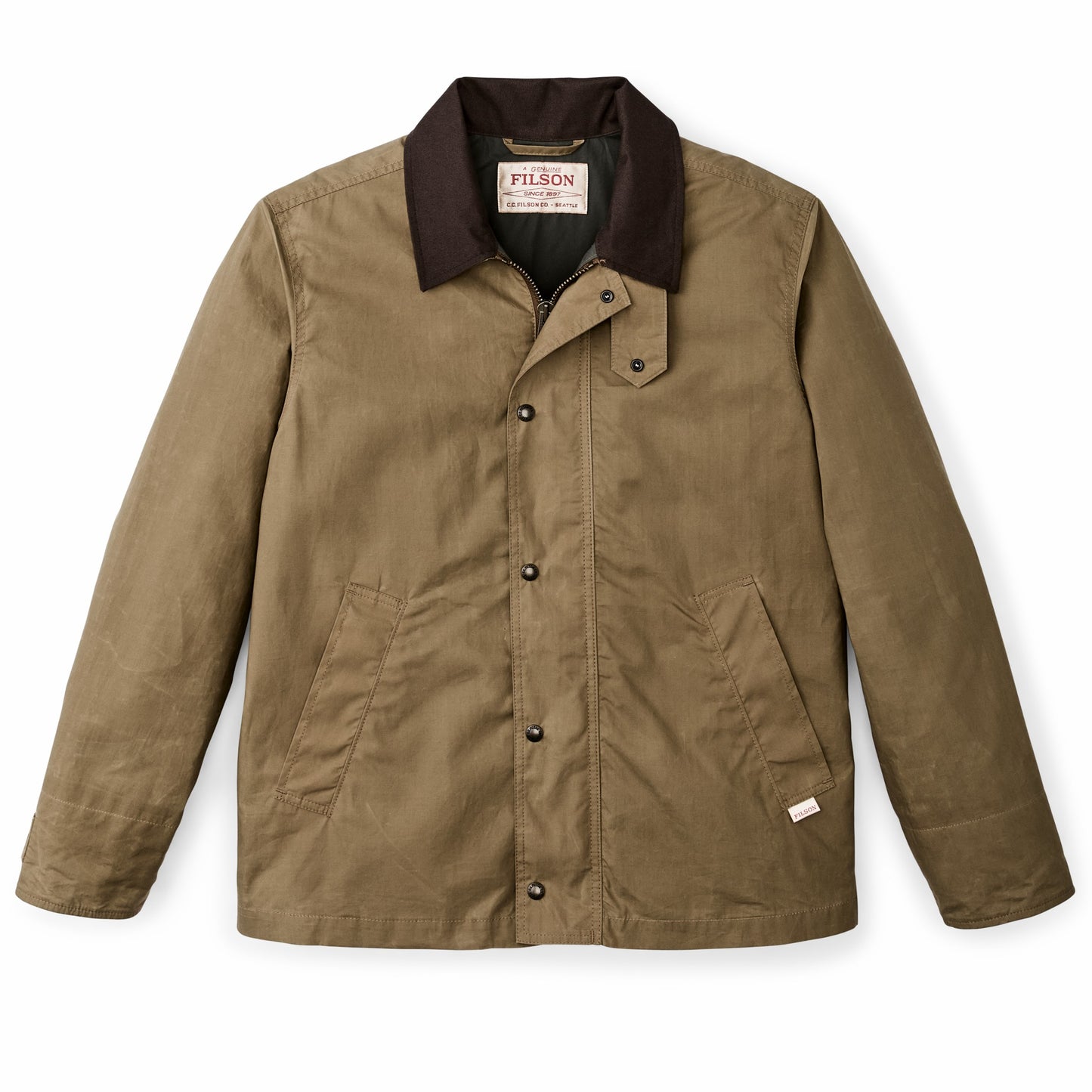 Filson Men Dry Wax Short Field Jacket - Dark Beige