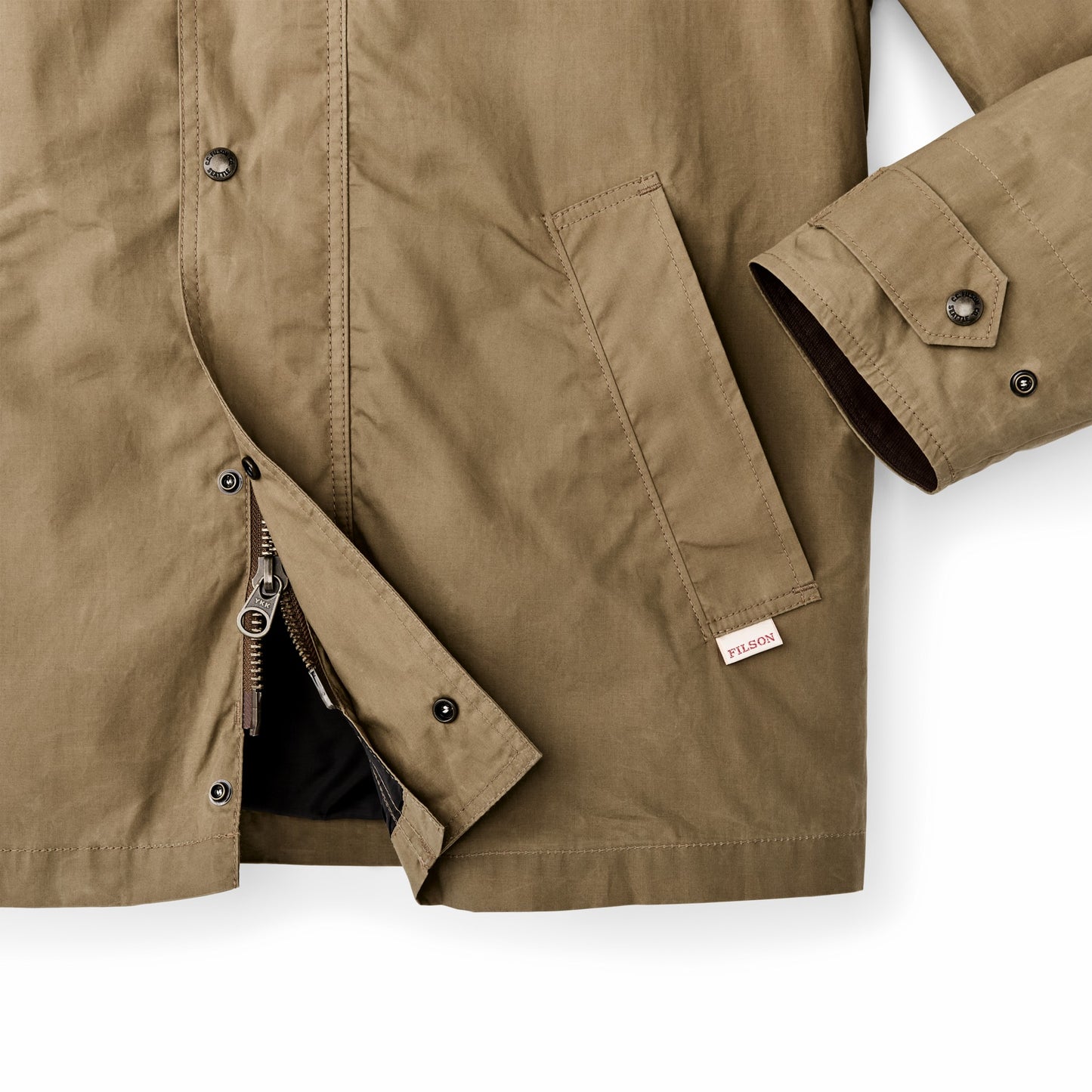 Filson Men Dry Wax Short Field Jacket - Dark Beige