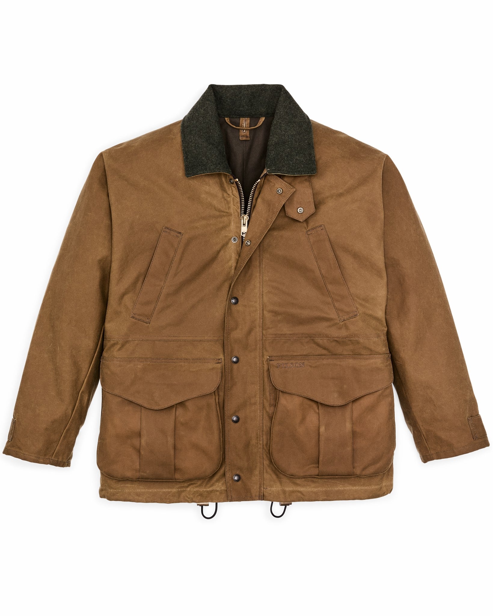 Filson Men Lined Tin Cloth Field Jacket - Dark Tan
