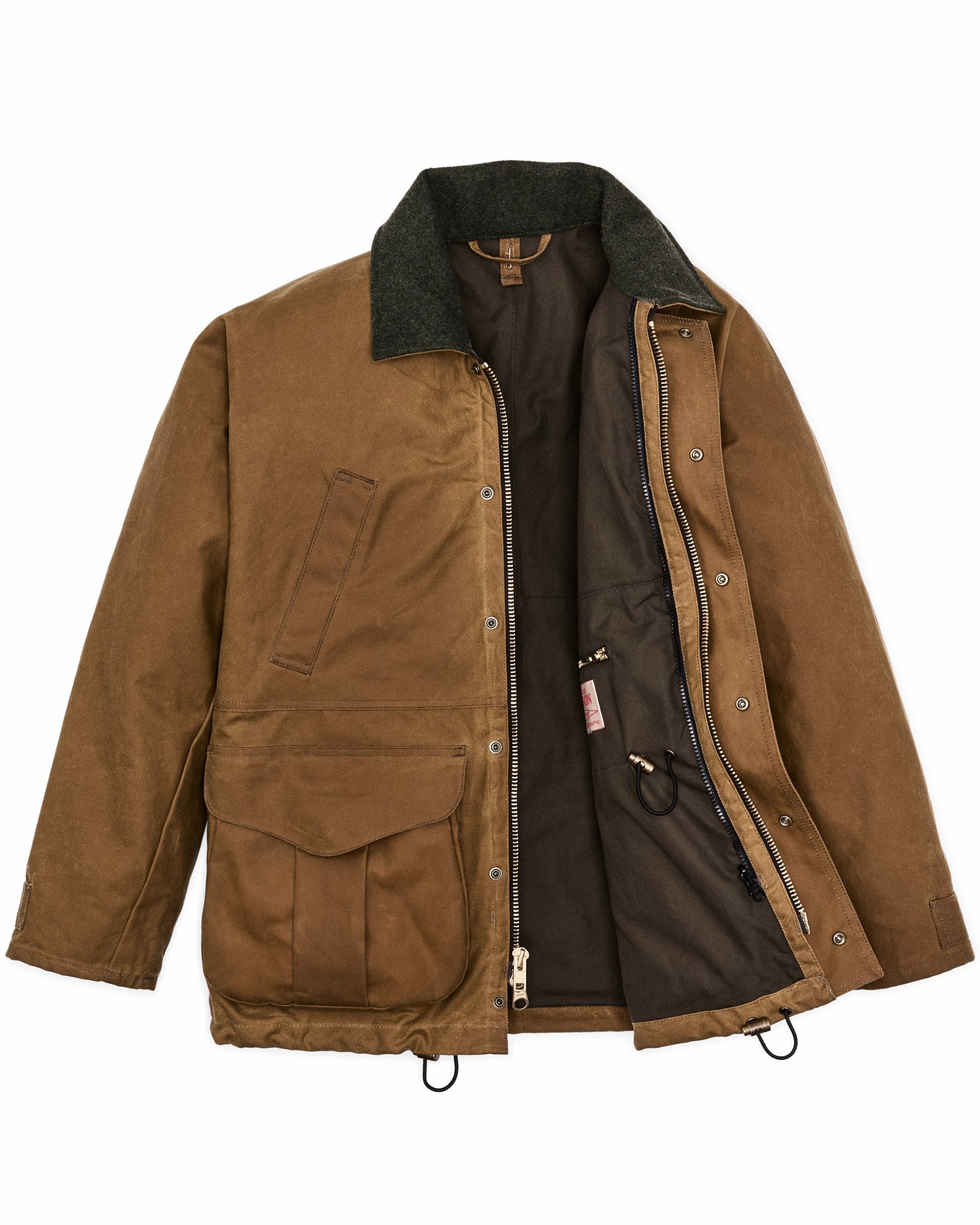 Filson Men Lined Tin Cloth Field Jacket - Dark Tan