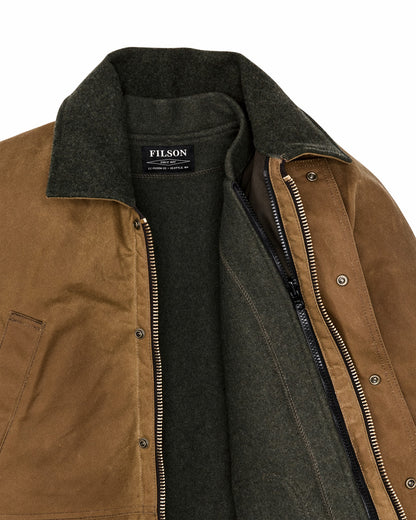 Filson Men Lined Tin Cloth Field Jacket - Dark Tan