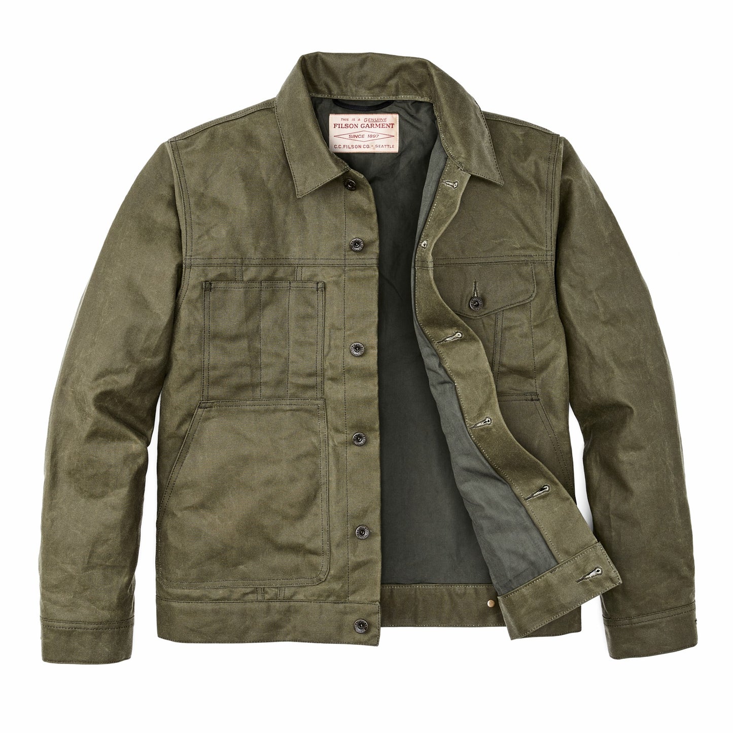 Filson Men Tin Cloth Short Lined Cruiser Jacket