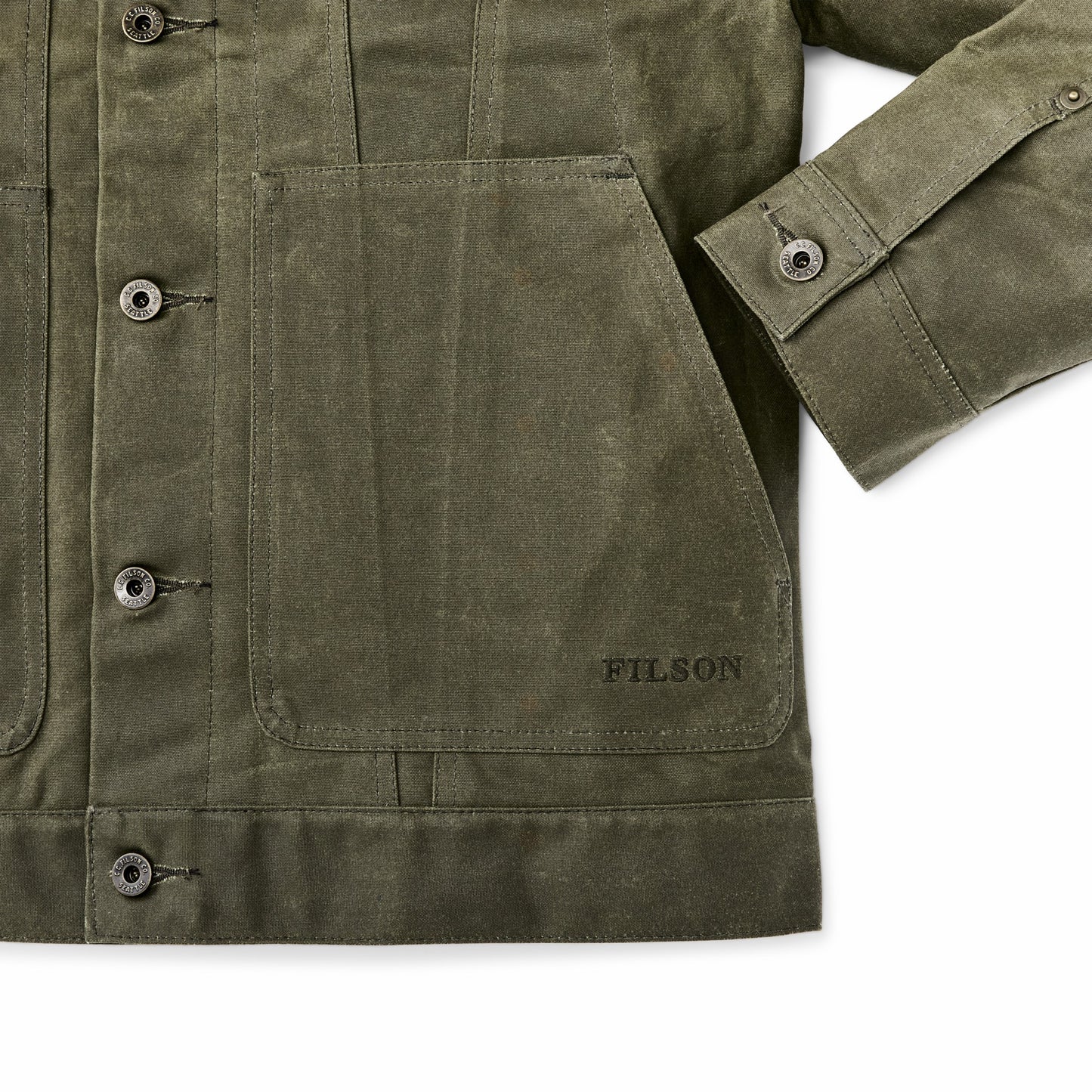 Filson Men Tin Cloth Short Lined Cruiser Jacket