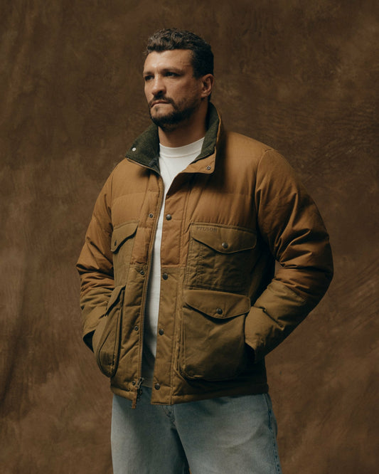 Filson Men Waxed Canvas Down Cruiser Jacket