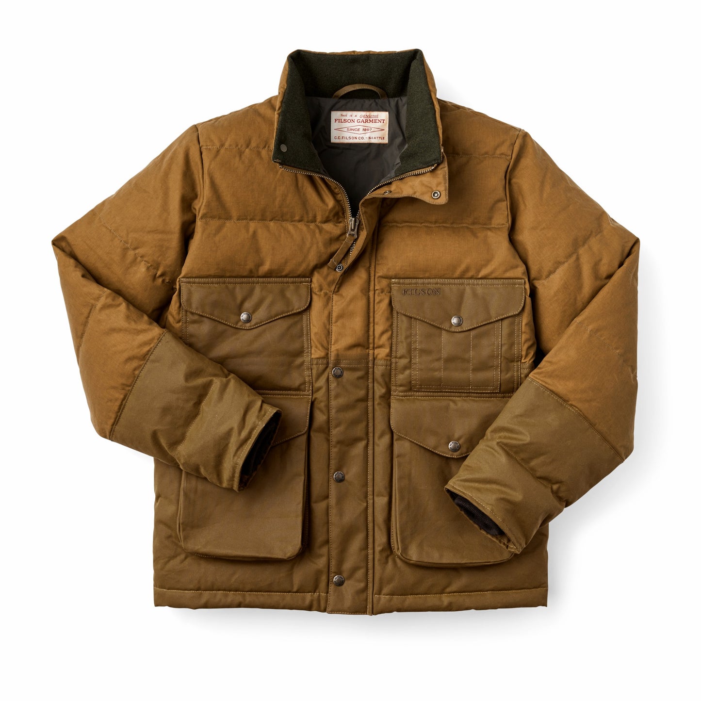 Filson Men Waxed Canvas Down Cruiser Jacket