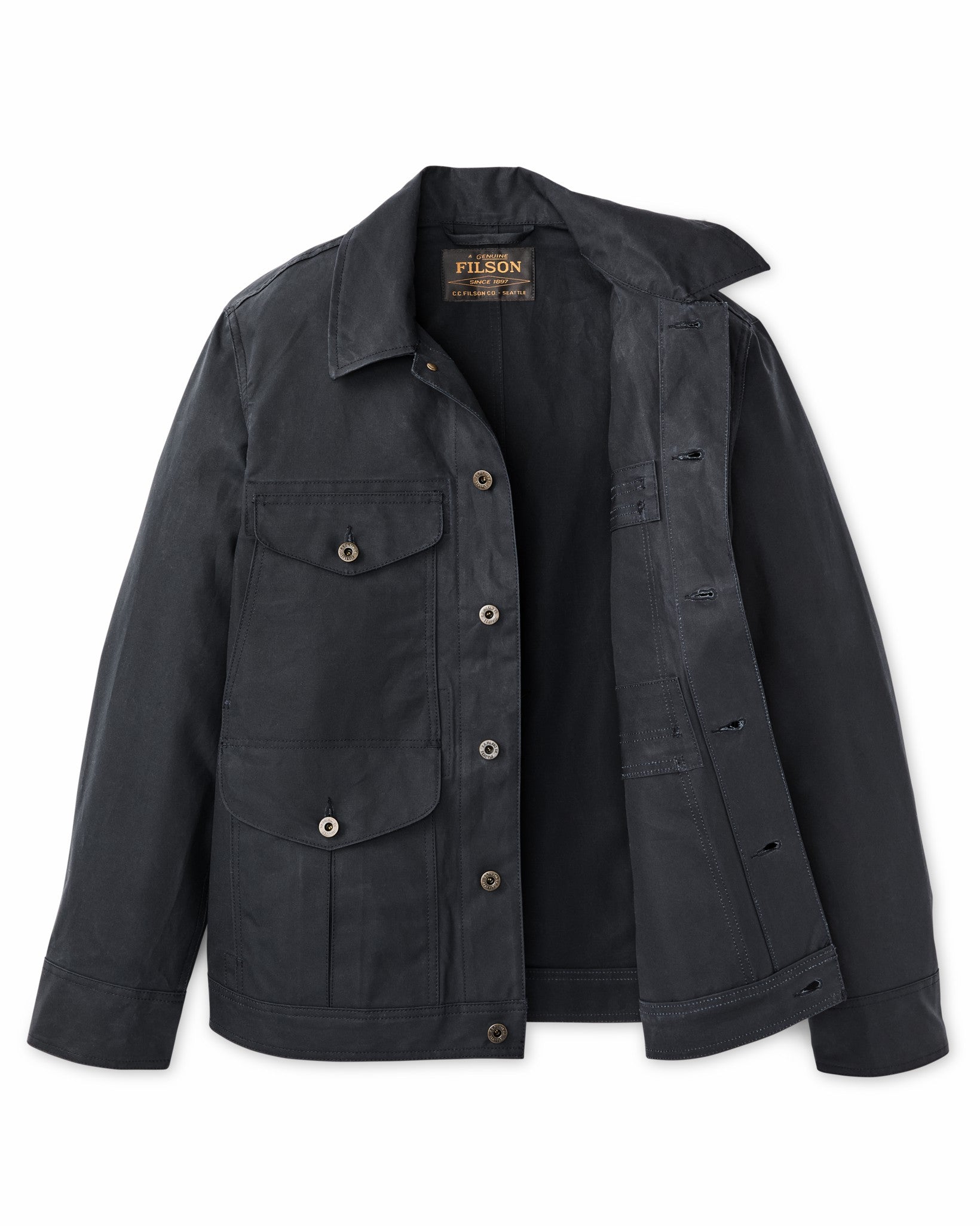 Filson Men Dry Wax Journeyman Jacket - Navy
