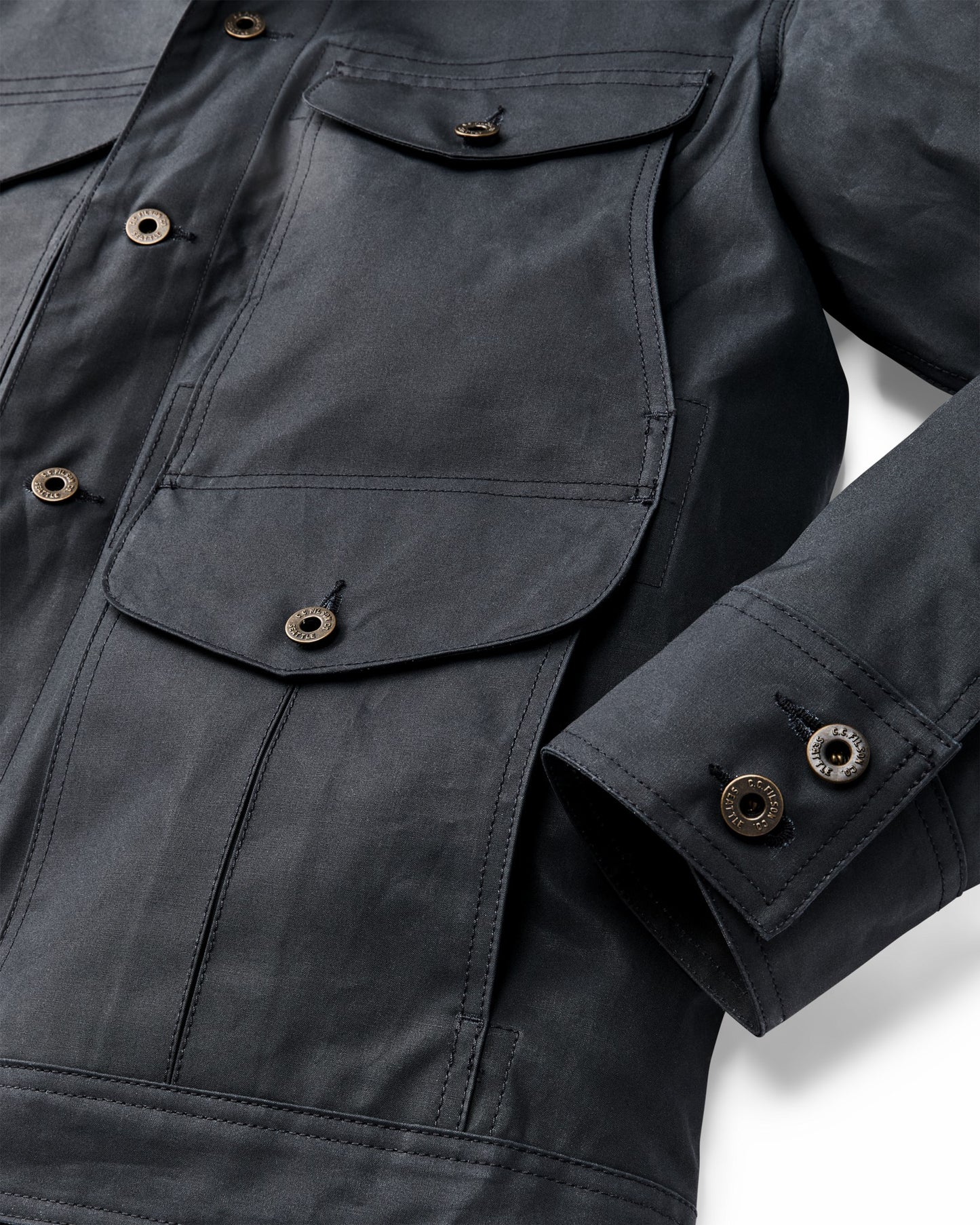 Filson Men Dry Wax Journeyman Jacket - Navy