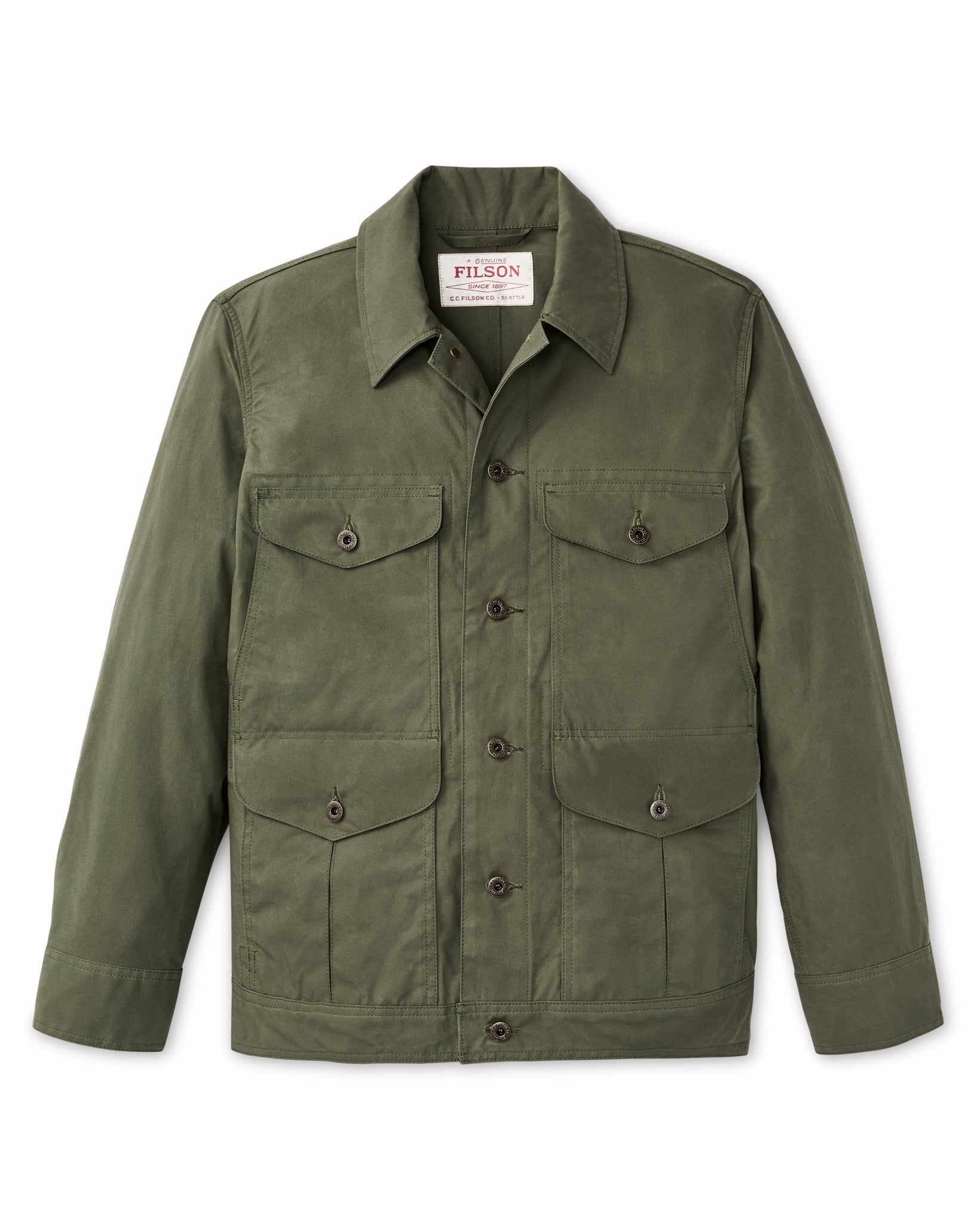 Filson Men Dry Wax Journeyman Jacket - Olive Green