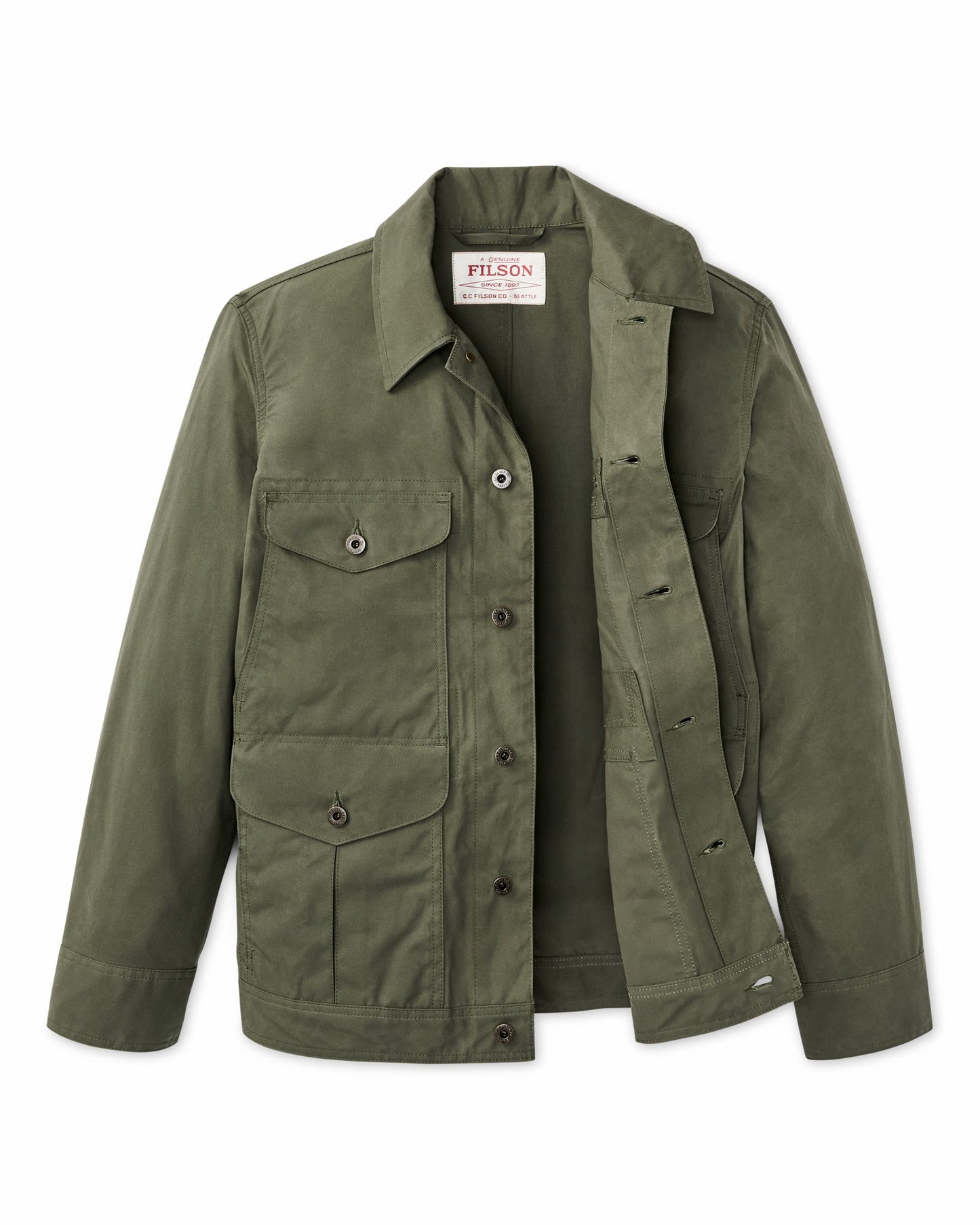 Filson Men Dry Wax Journeyman Jacket - Olive Green