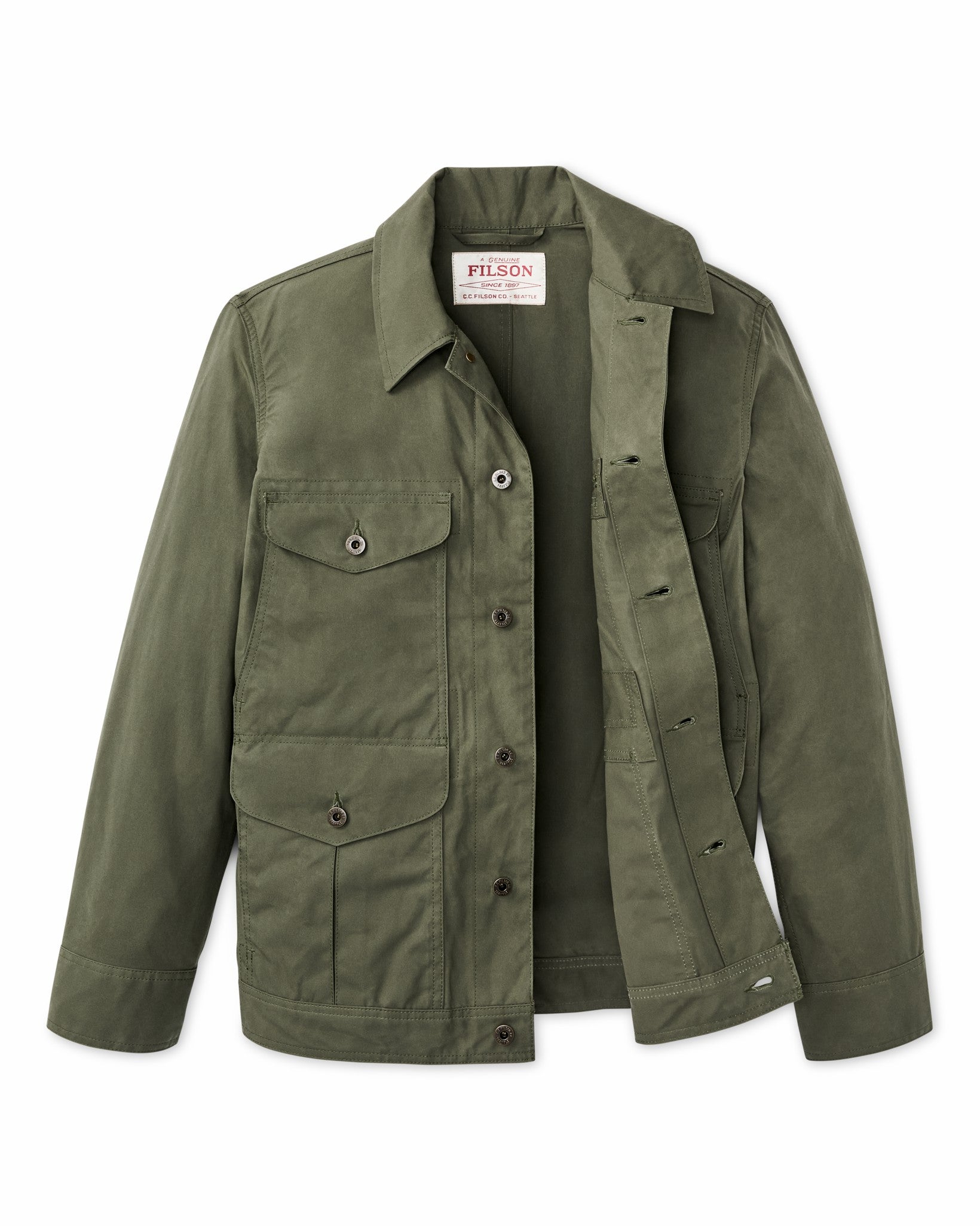 Filson Men Dry Wax Journeyman Jacket - Olive Green