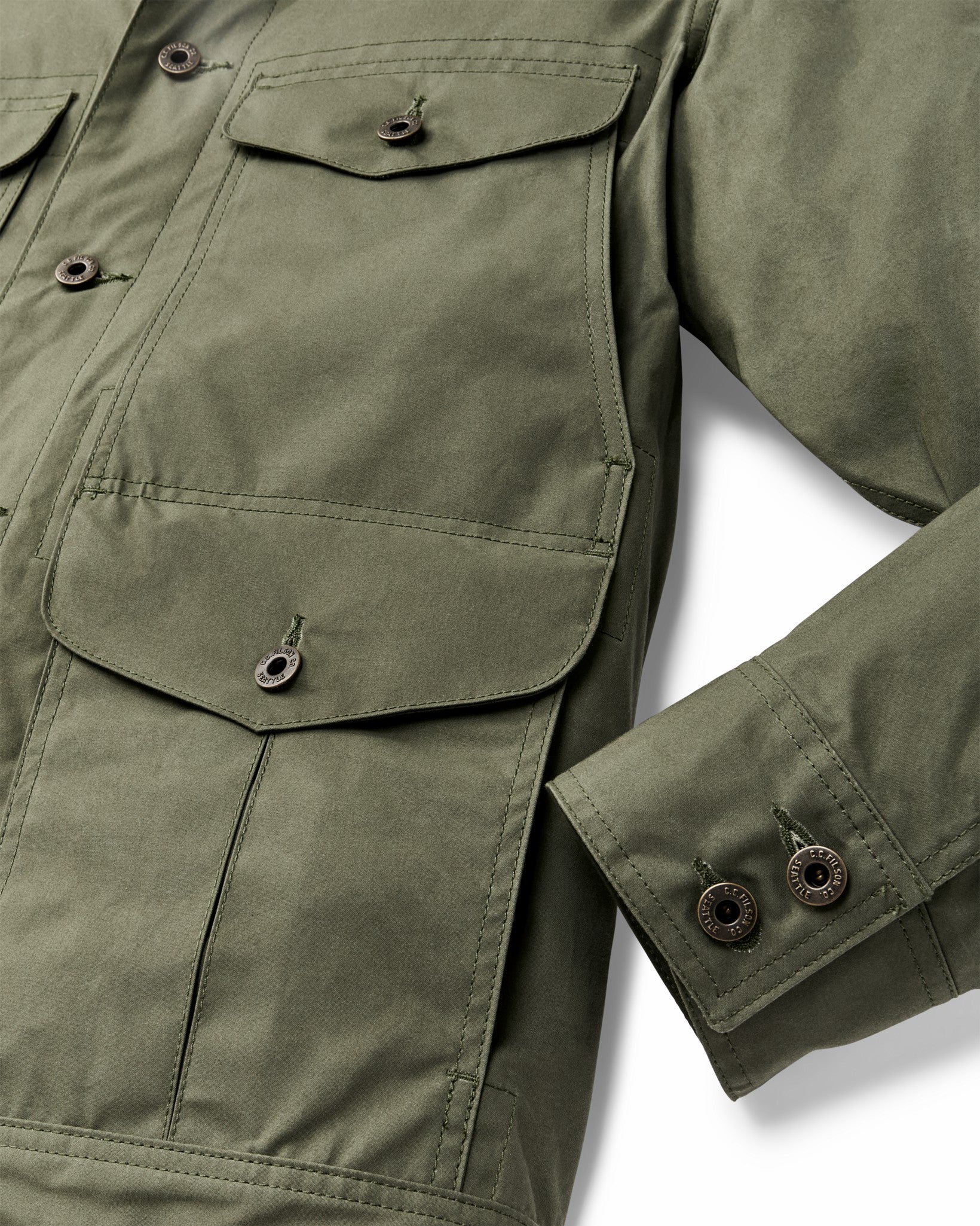 Filson Men Dry Wax Journeyman Jacket - Olive Green