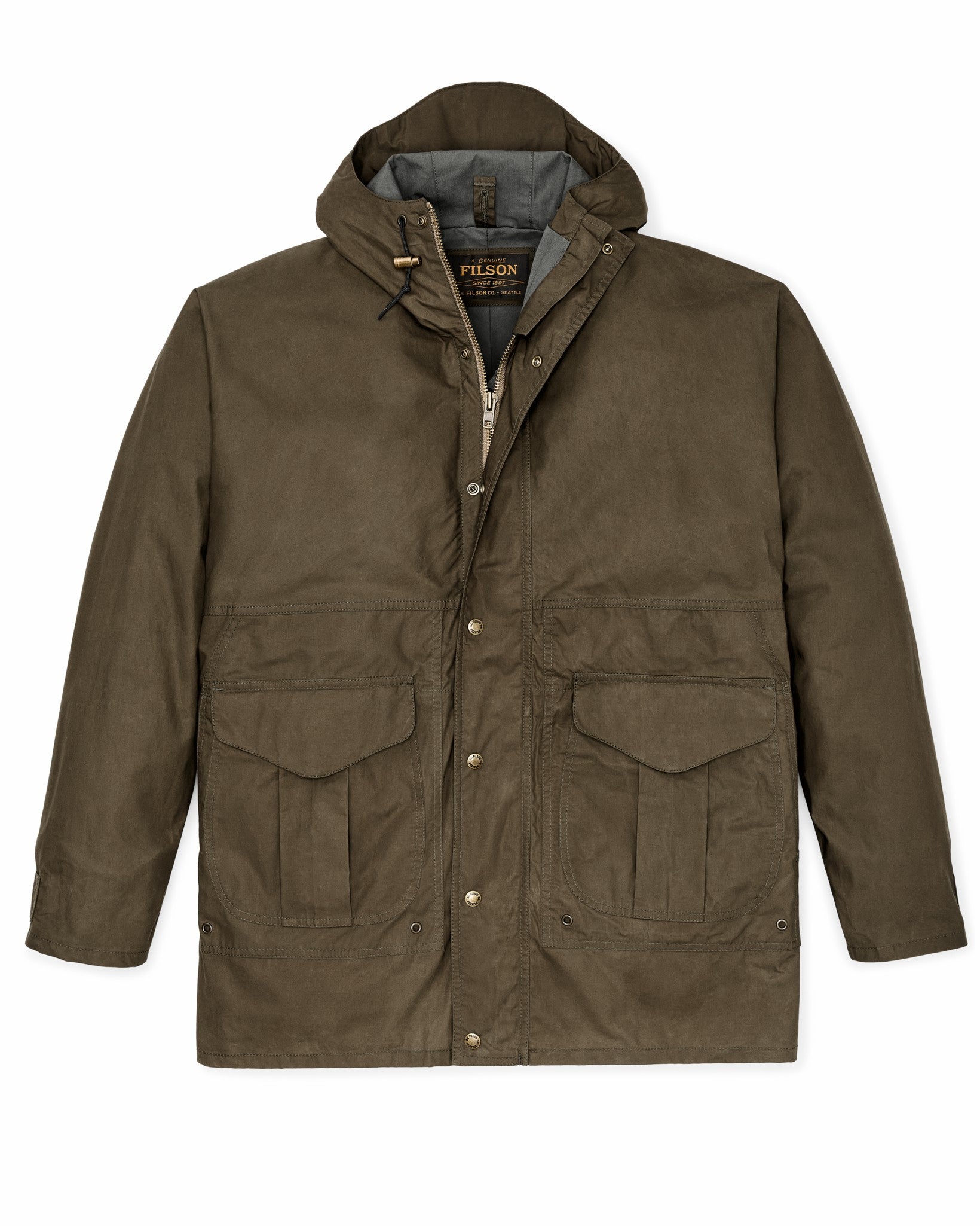 Filson Men Dry Wax Omak Coat - Burnt Olive