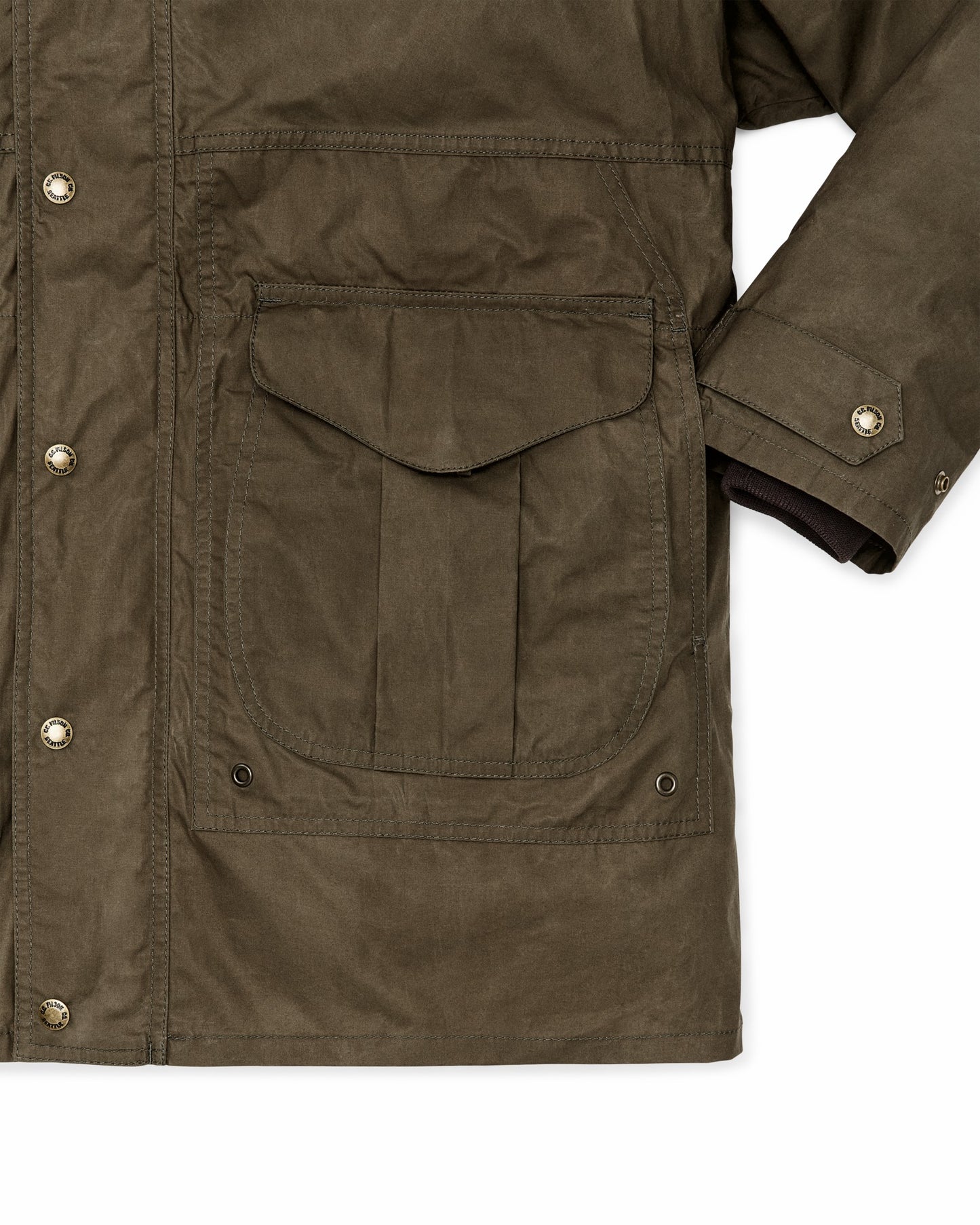 Filson Men Dry Wax Omak Coat - Burnt Olive