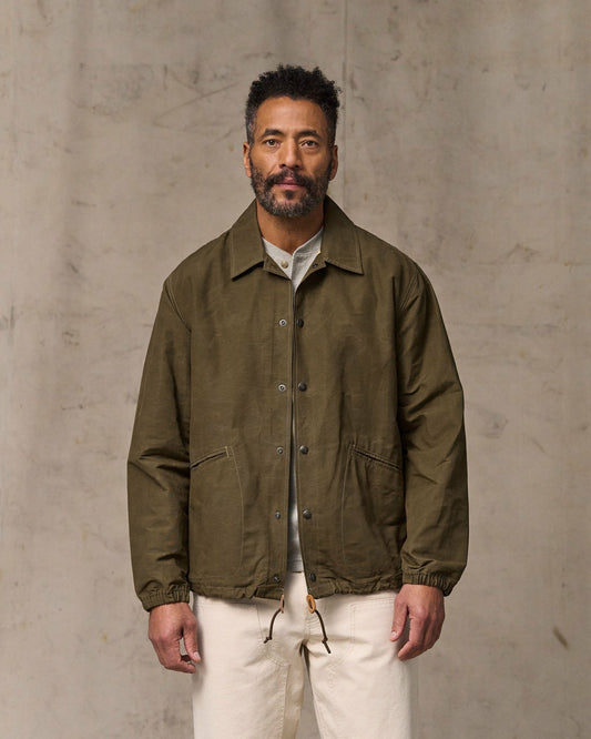 Filson Men Dry Wax Windbreaker - Military Olive