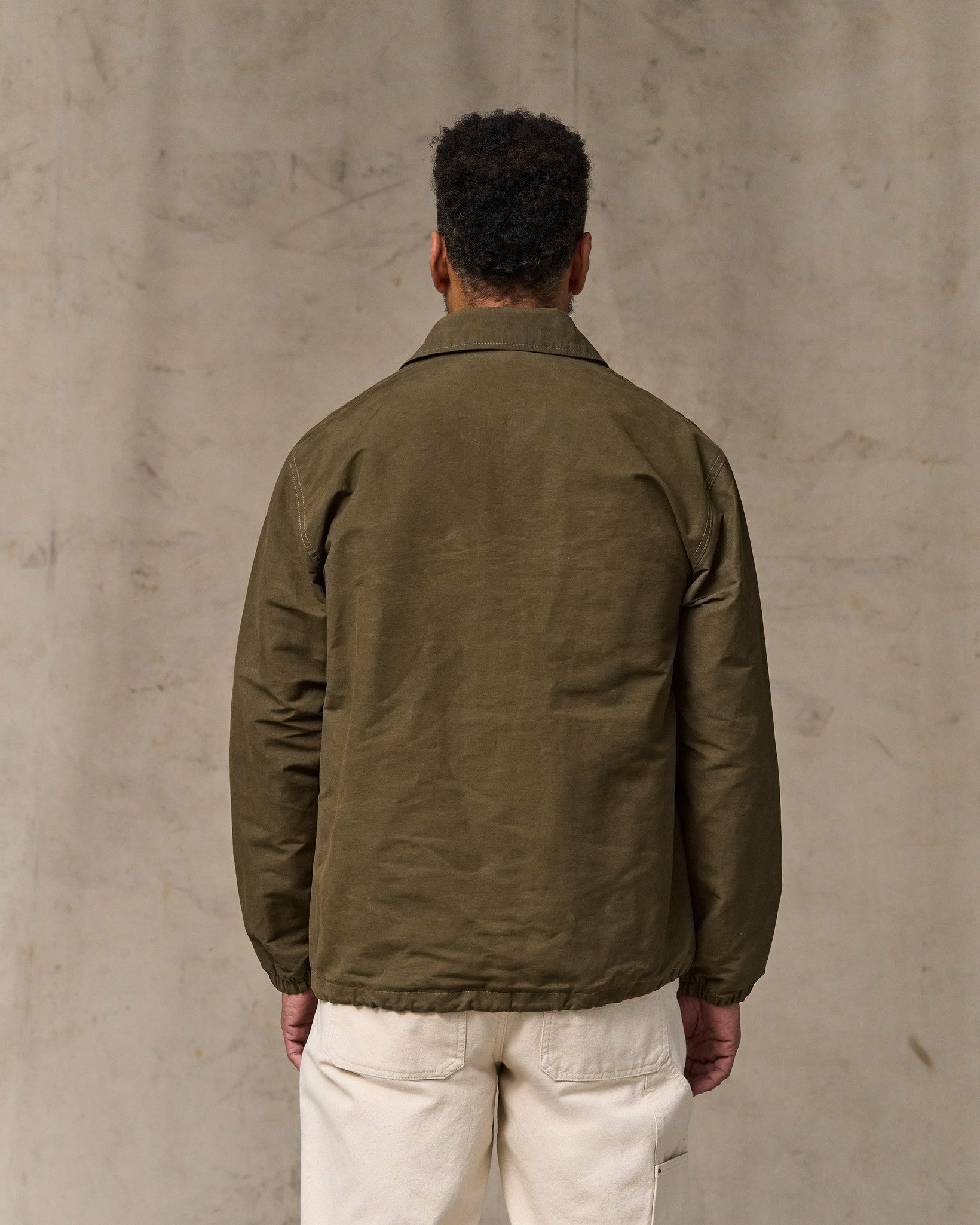 Filson Men Dry Wax Windbreaker - Military Olive