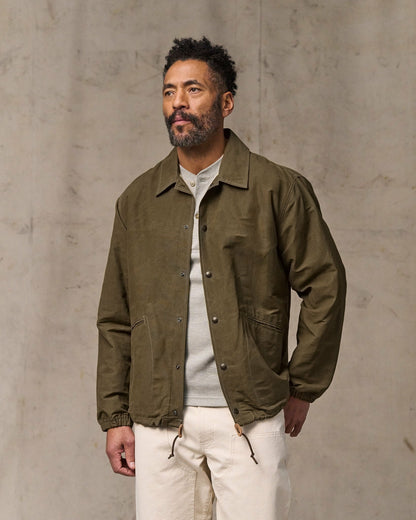 Filson Men Dry Wax Windbreaker - Military Olive